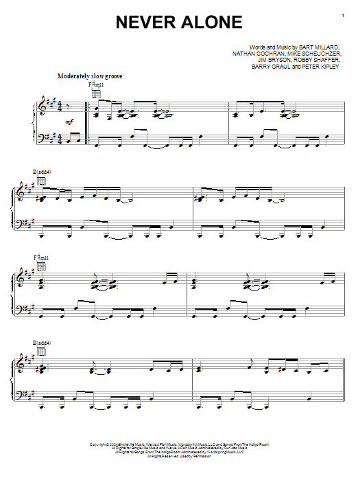 Never Alone (Piano, Vocal & Guitar Chords (Right-Hand Melody)) von MercyMe