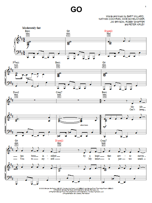 Go (Piano, Vocal & Guitar Chords (Right-Hand Melody)) von MercyMe