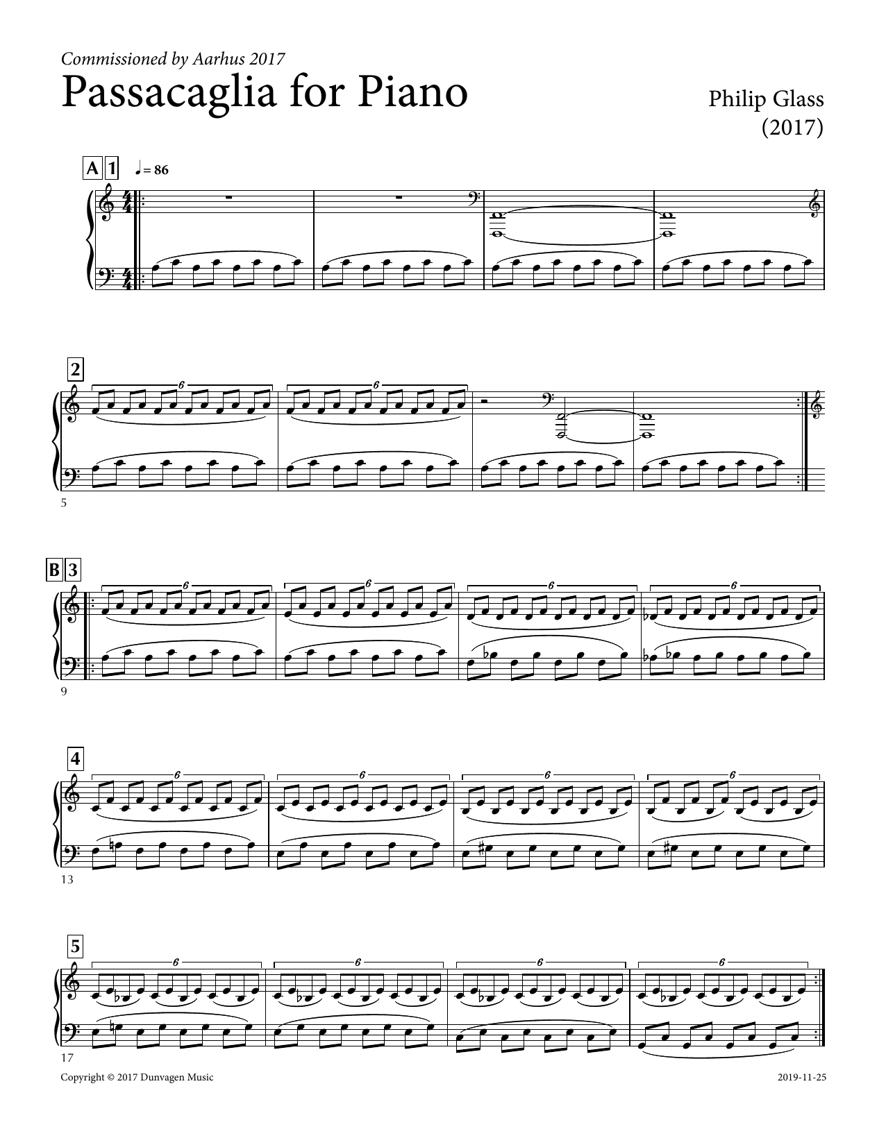 Distant Figure (Passacaglia for Solo Piano) (Piano Solo) von Philip Glass
