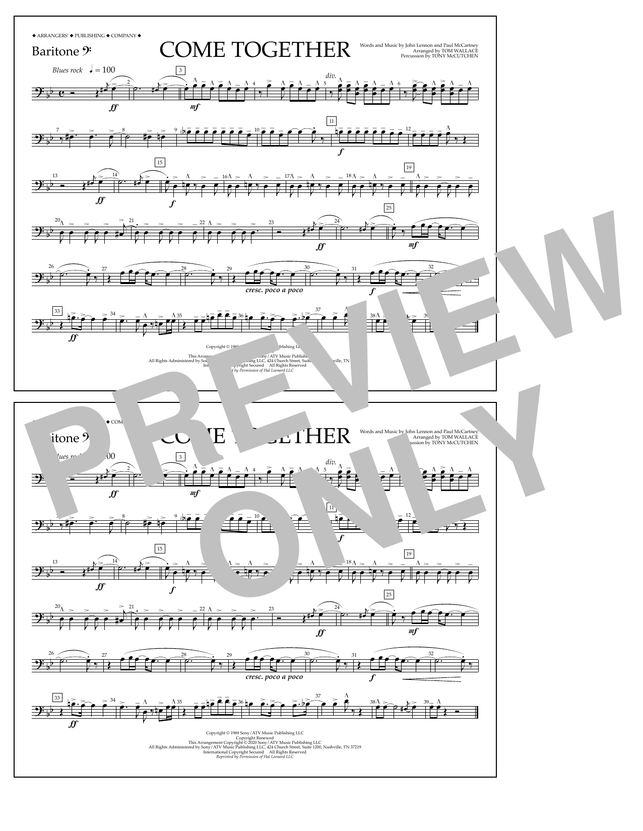 Come Together (arr. Tom Wallace) - Baritone B.C. (Marching Band) von The Beatles