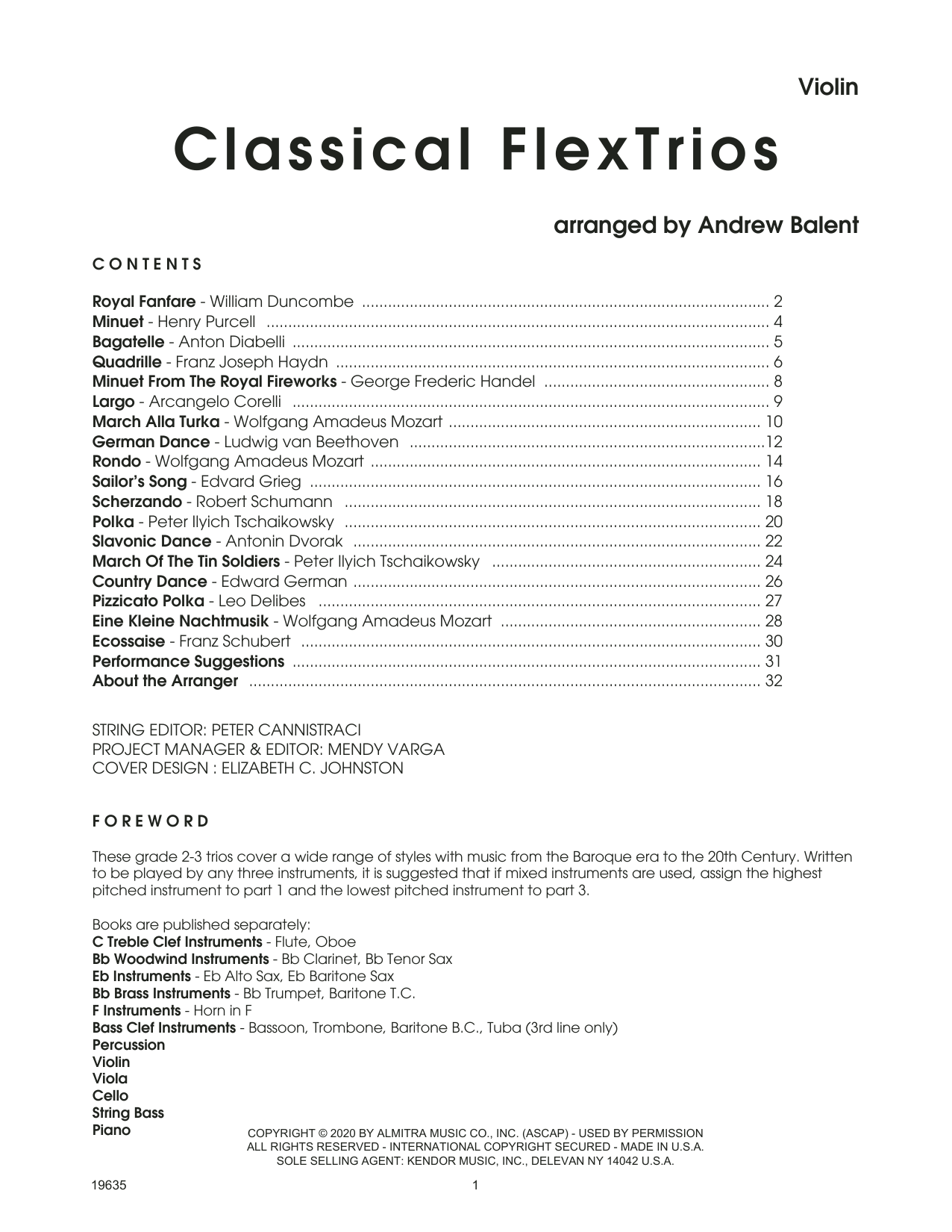 Classical Flextrios (arr. Andrew Balent) - Violin (String Ensemble) von Various