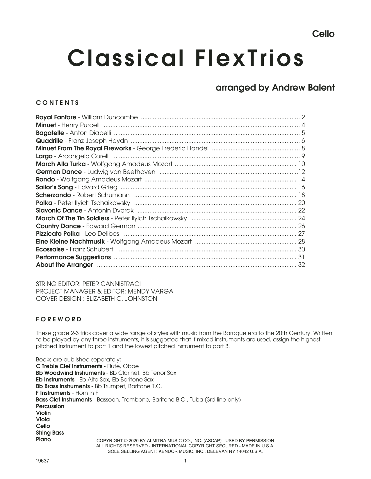 Classical Flextrios (arr. Andrew Balent) - Cello (String Ensemble) von Various