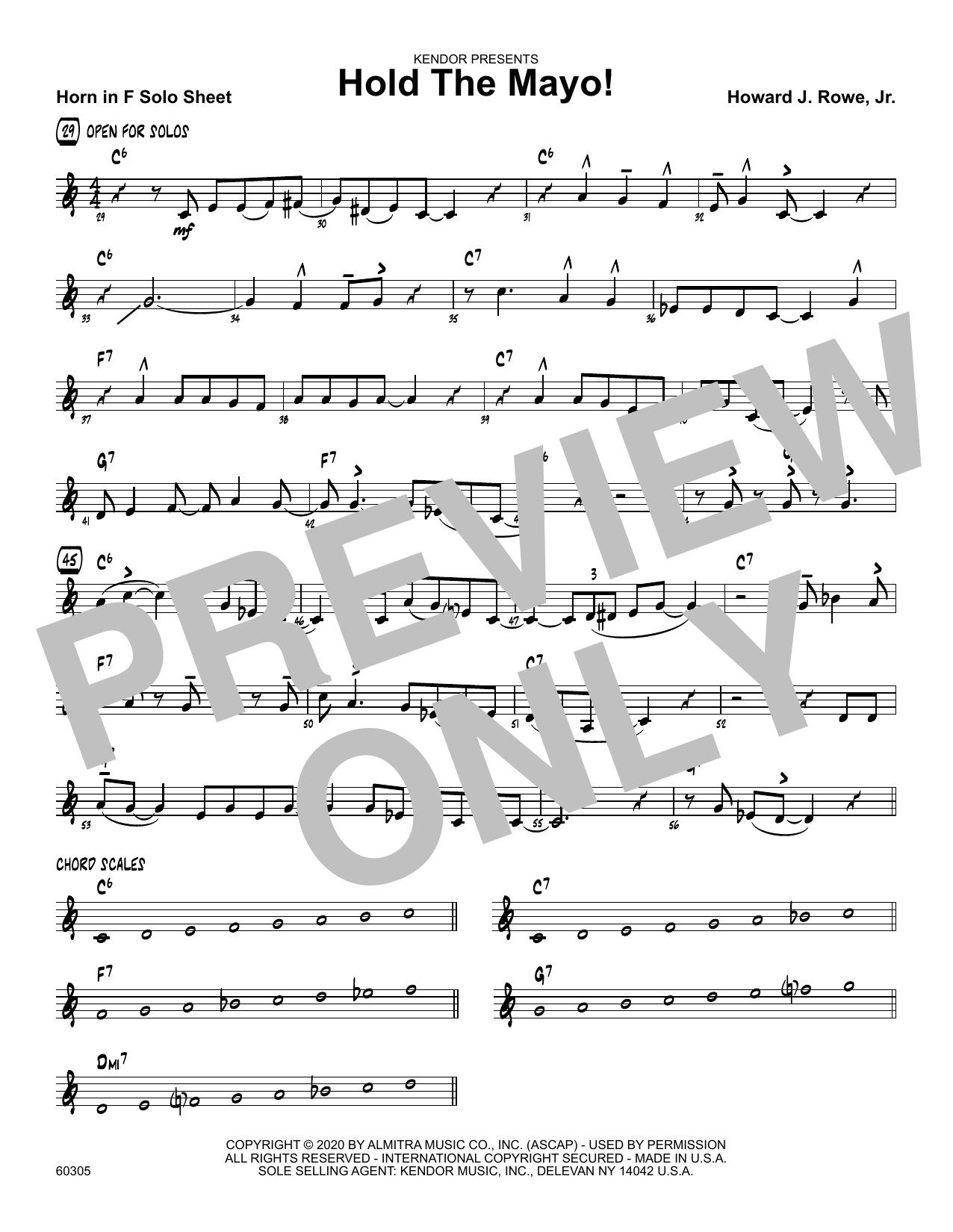 Hold The Mayo! - Solo Sheet - Trumpet (Jazz Ensemble) von Howard Rowe