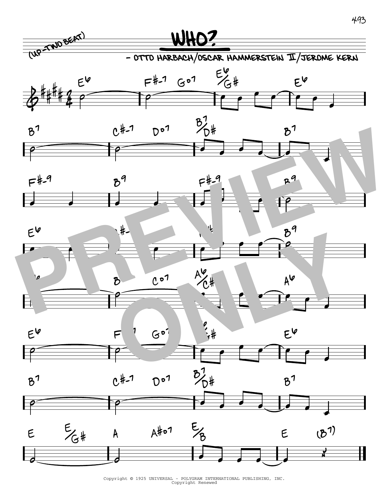 Who? (Real Book  Melody & Chords) von Oscar Hammerstein II & Jerome Kern