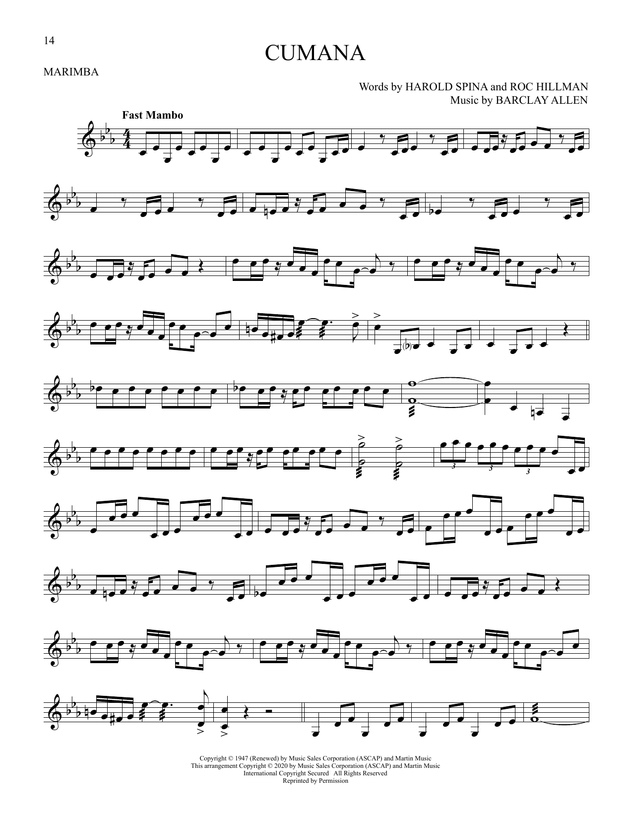 Cumana (Marimba Solo) von Barclay Allen