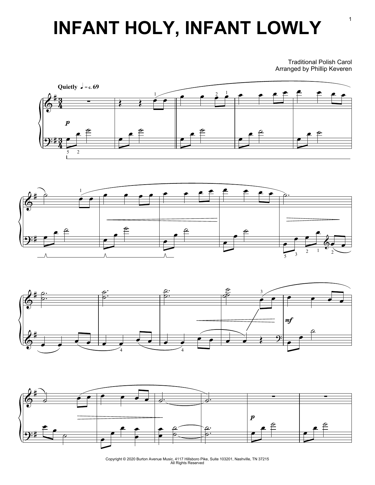 Infant Holy, Infant Lowly (arr. Phillip Keveren) (Piano Solo) von Traditional Polish Carol