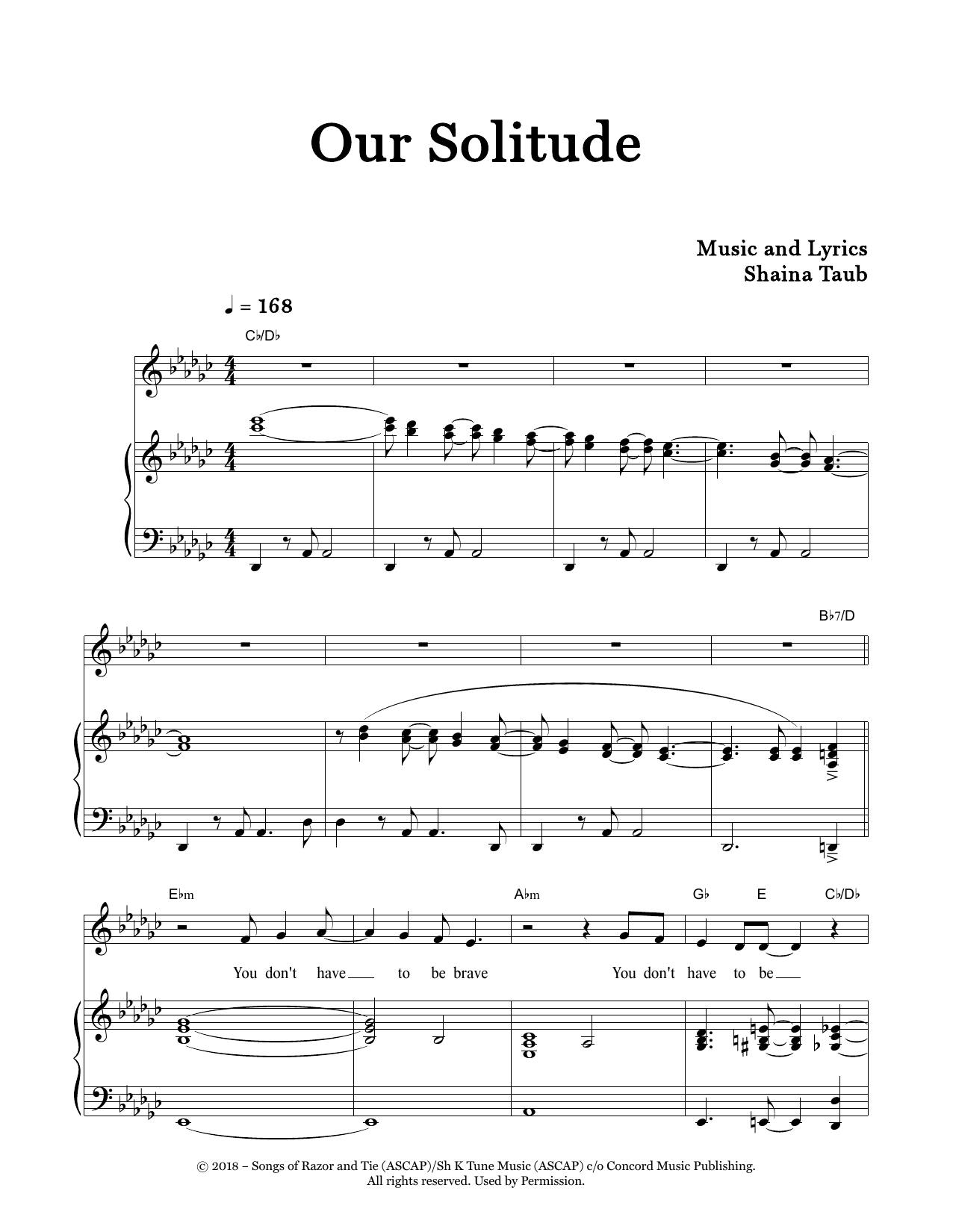 Our Solitude (Piano & Vocal) von Shaina Taub