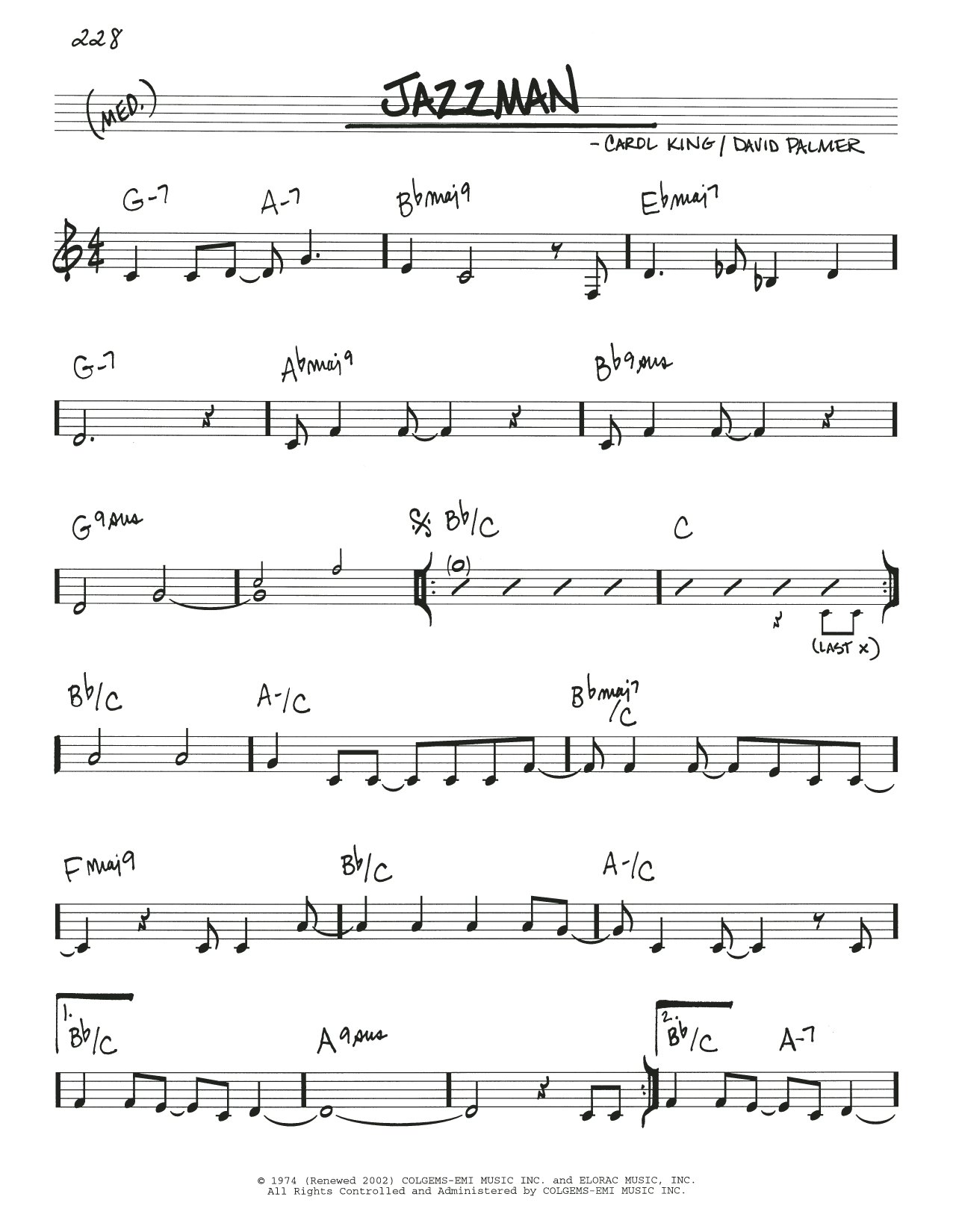 Jazzman (Real Book  Melody & Chords) von Carole King
