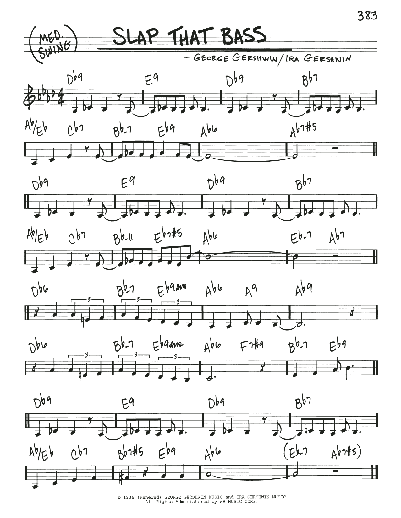 Slap That Bass (Real Book  Melody & Chords) von George Gershwin