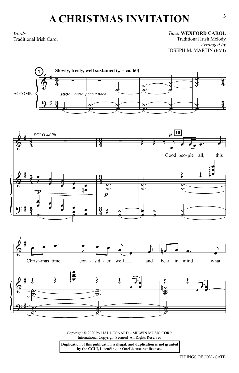 A Festival Gathering Of Carols (SATB Choir) von Joseph M. Martin