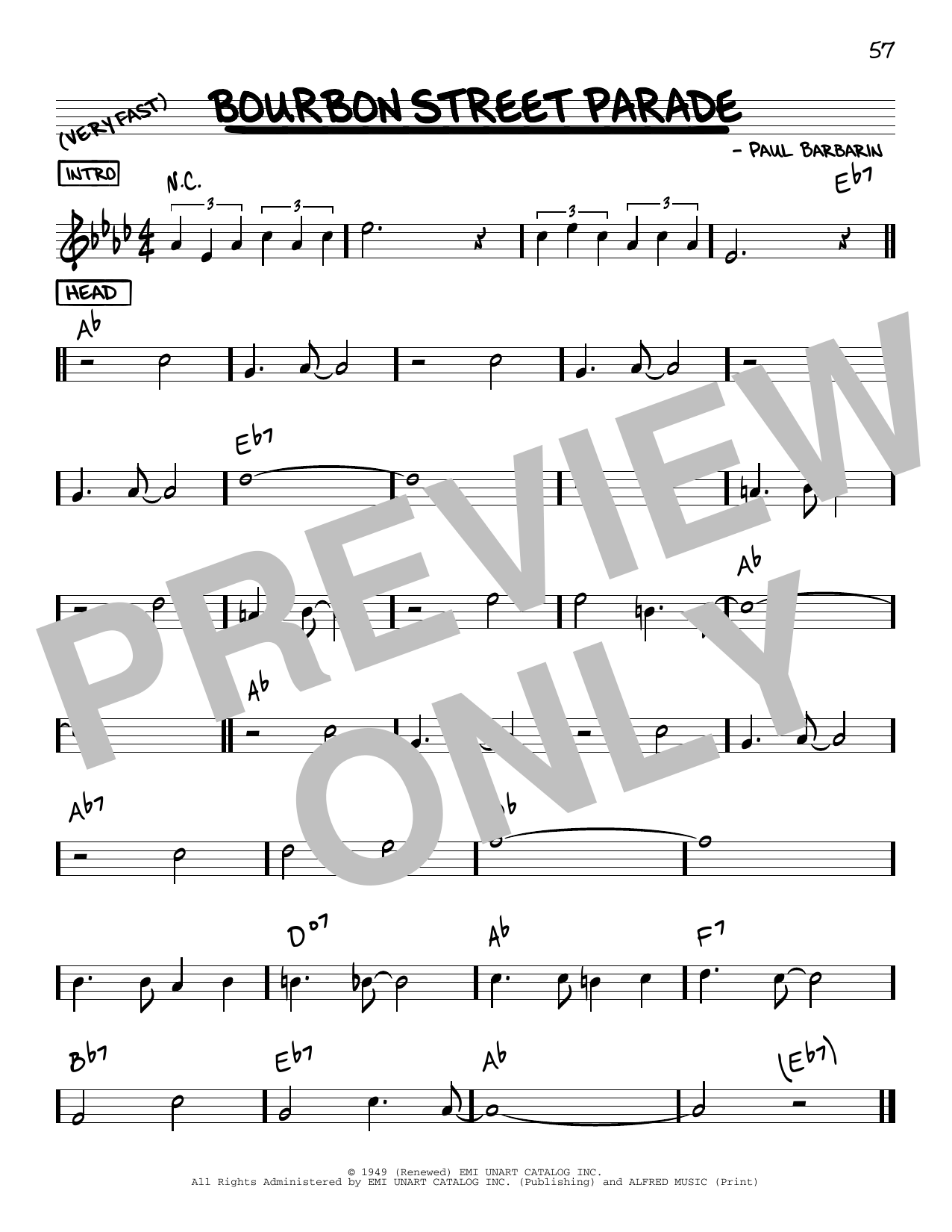 Bourbon Street Parade (Real Book  Melody & Chords) von Wynton Marsalis