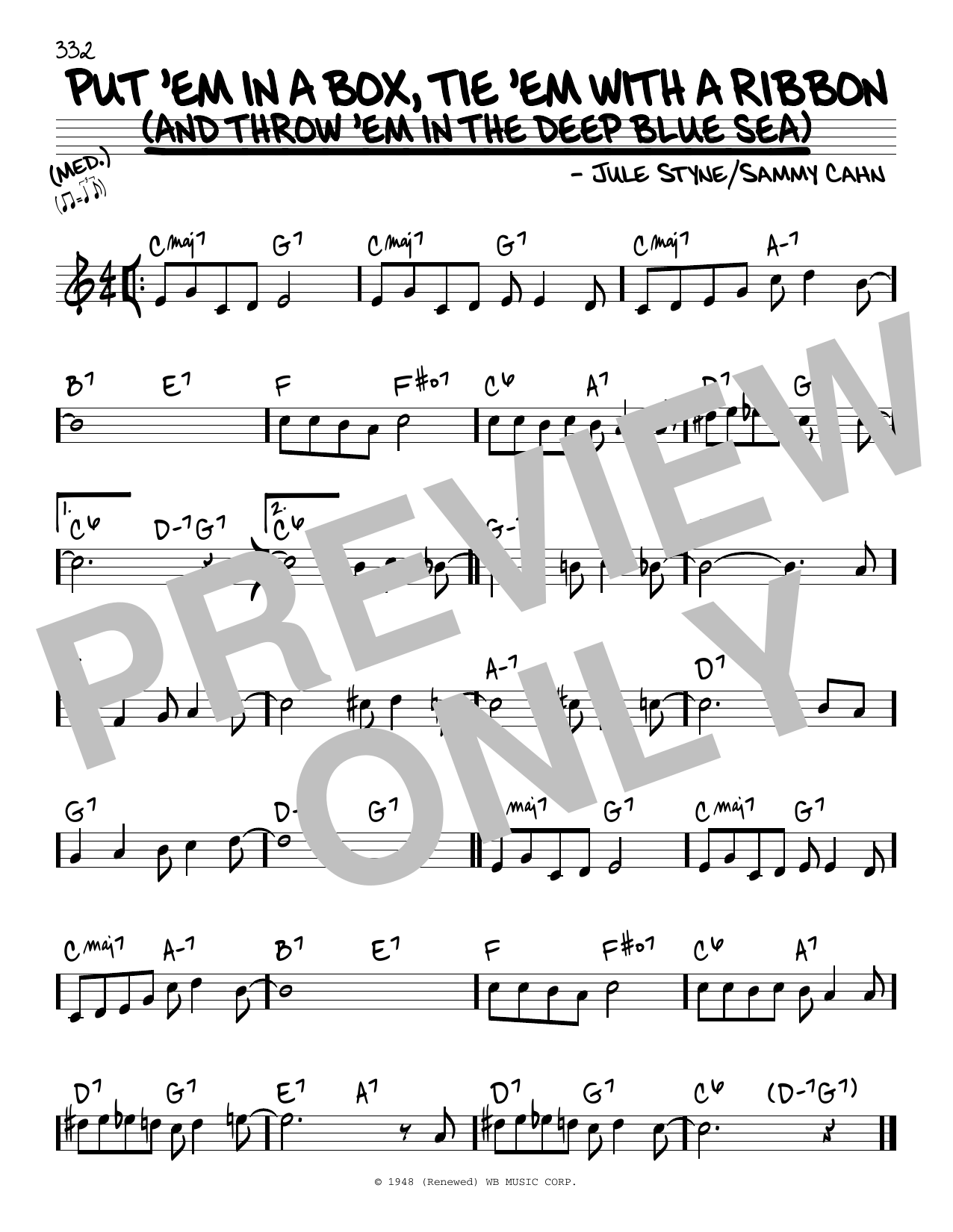 Put 'Em In A Box, Tie 'Em With A Ribbon (And Throw 'Em In The Deep Blue Sea) (Real Book  Melody & Chords) von Jule Styne and Sammy Cahn