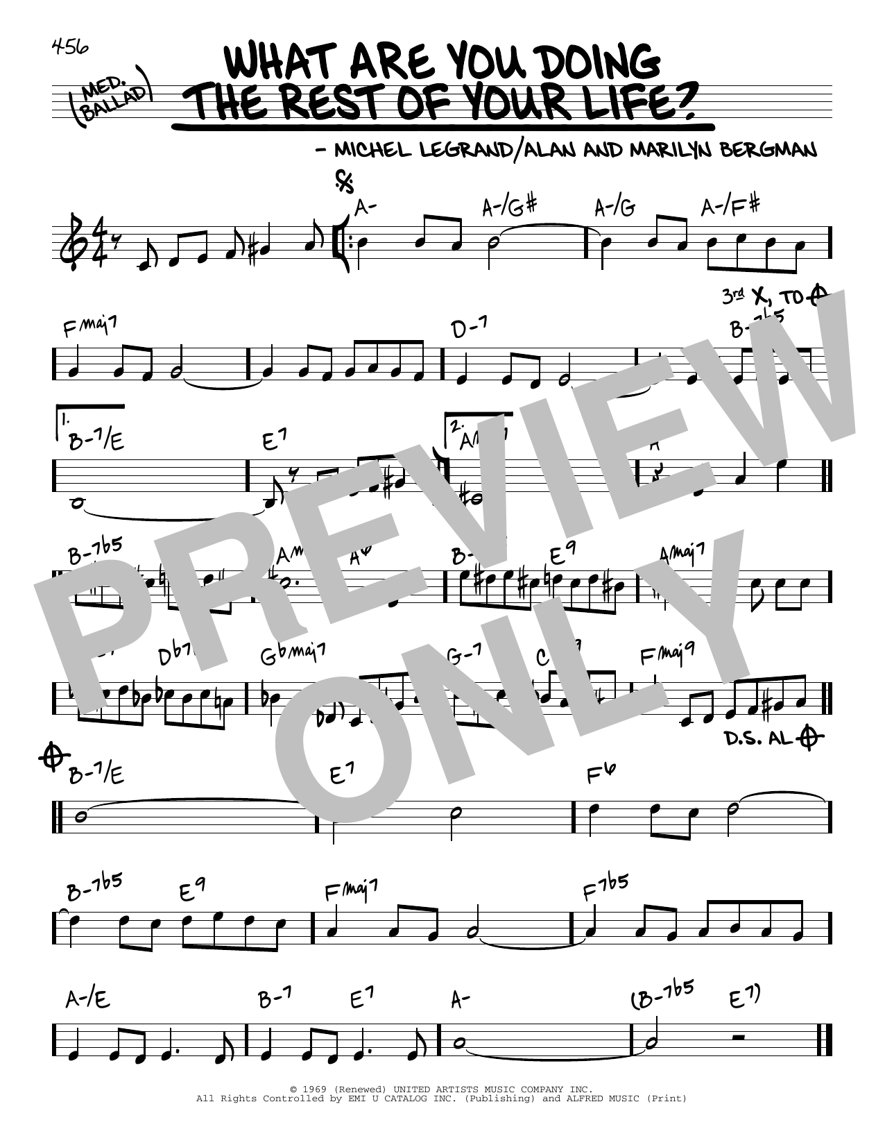 What Are You Doing The Rest Of Your Life? (Real Book  Melody & Chords) von Alan Bergman