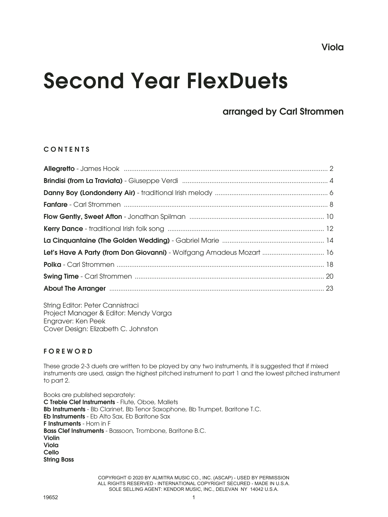 Second Year FlexDuets - Viola (String Ensemble) von Carl Strommen
