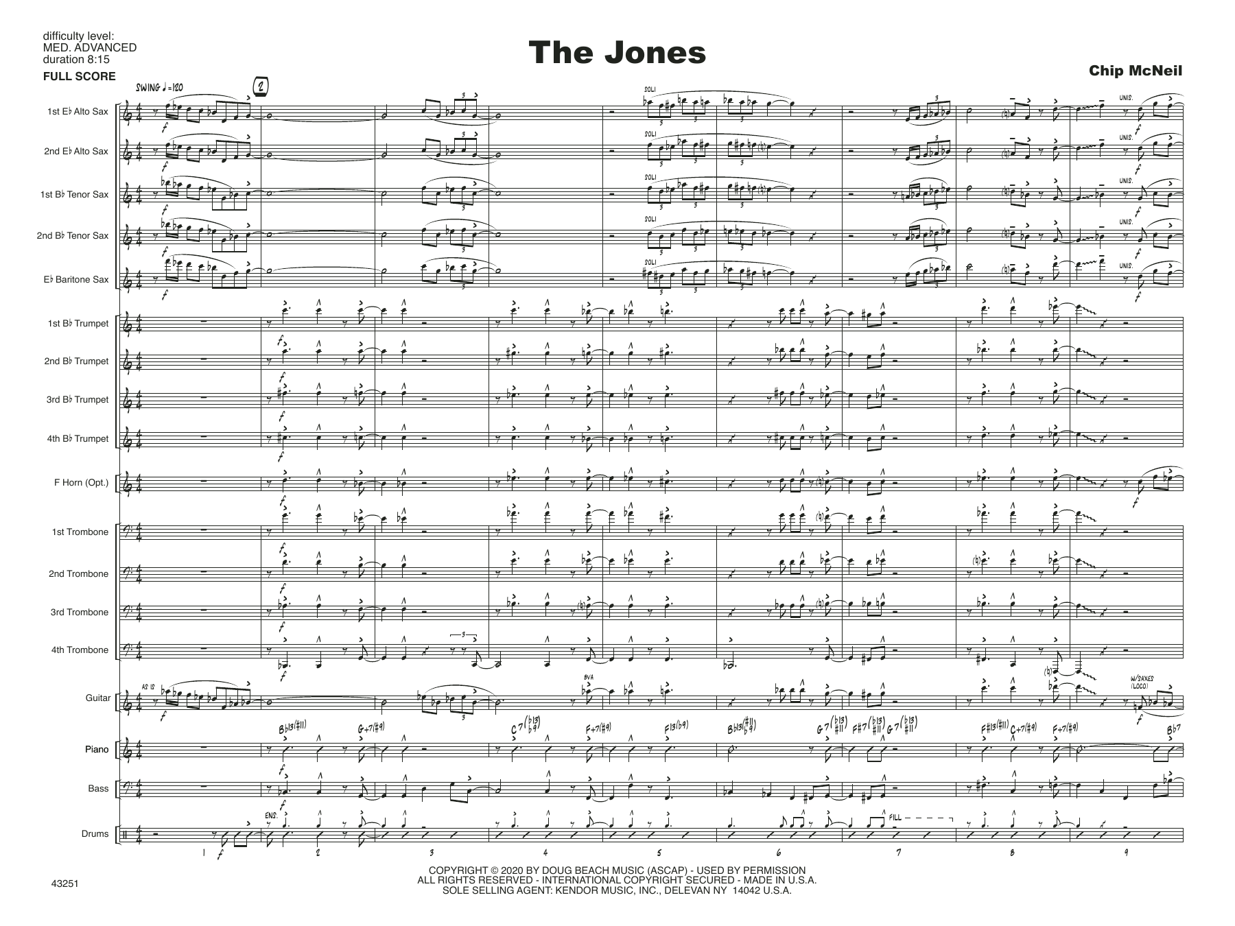 The Jones - Full Score (Jazz Ensemble) von Chip McNeill