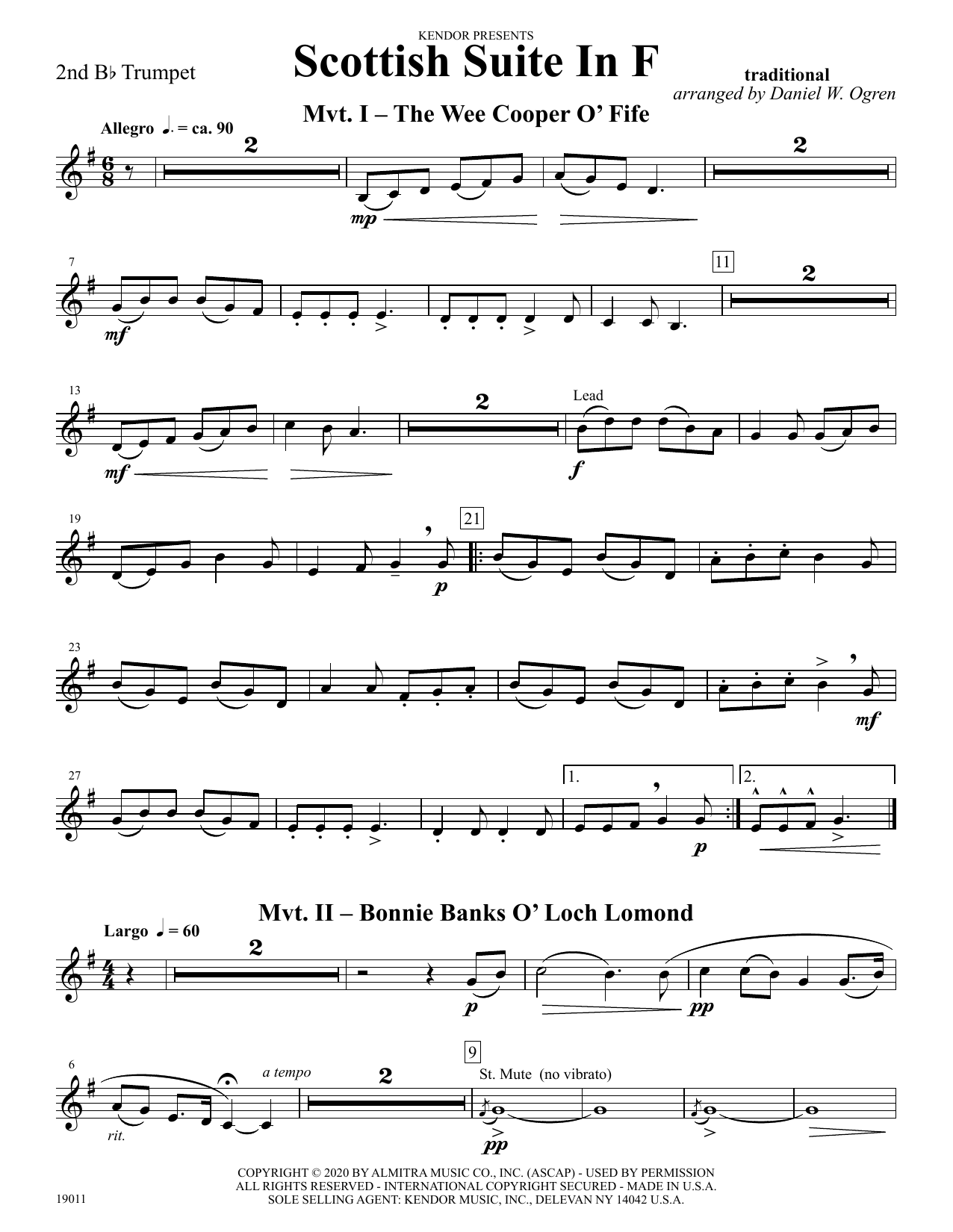 Scottish Suite In F - 2nd Bb Trumpet (Brass Ensemble) von Daniel W. Ogren