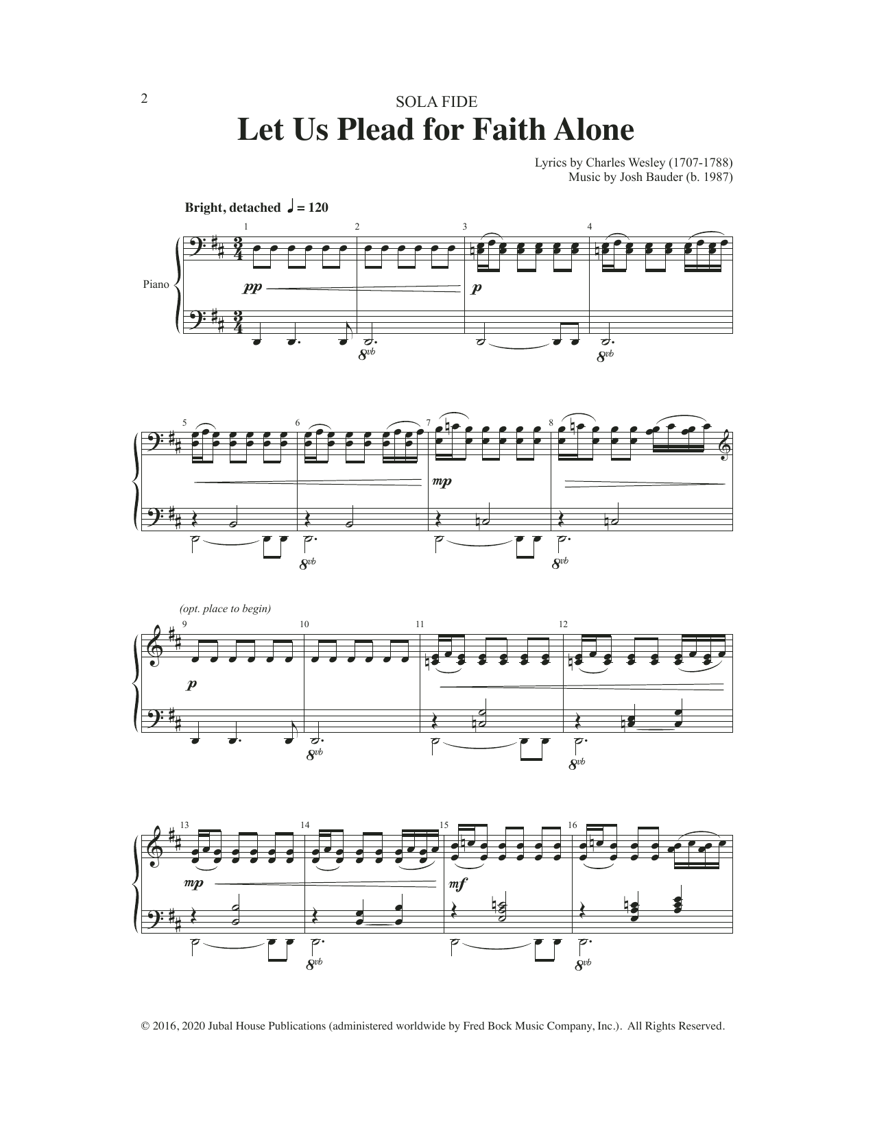 Let Us Plead For Faith Alone (SATB Choir) von Josh Bauder