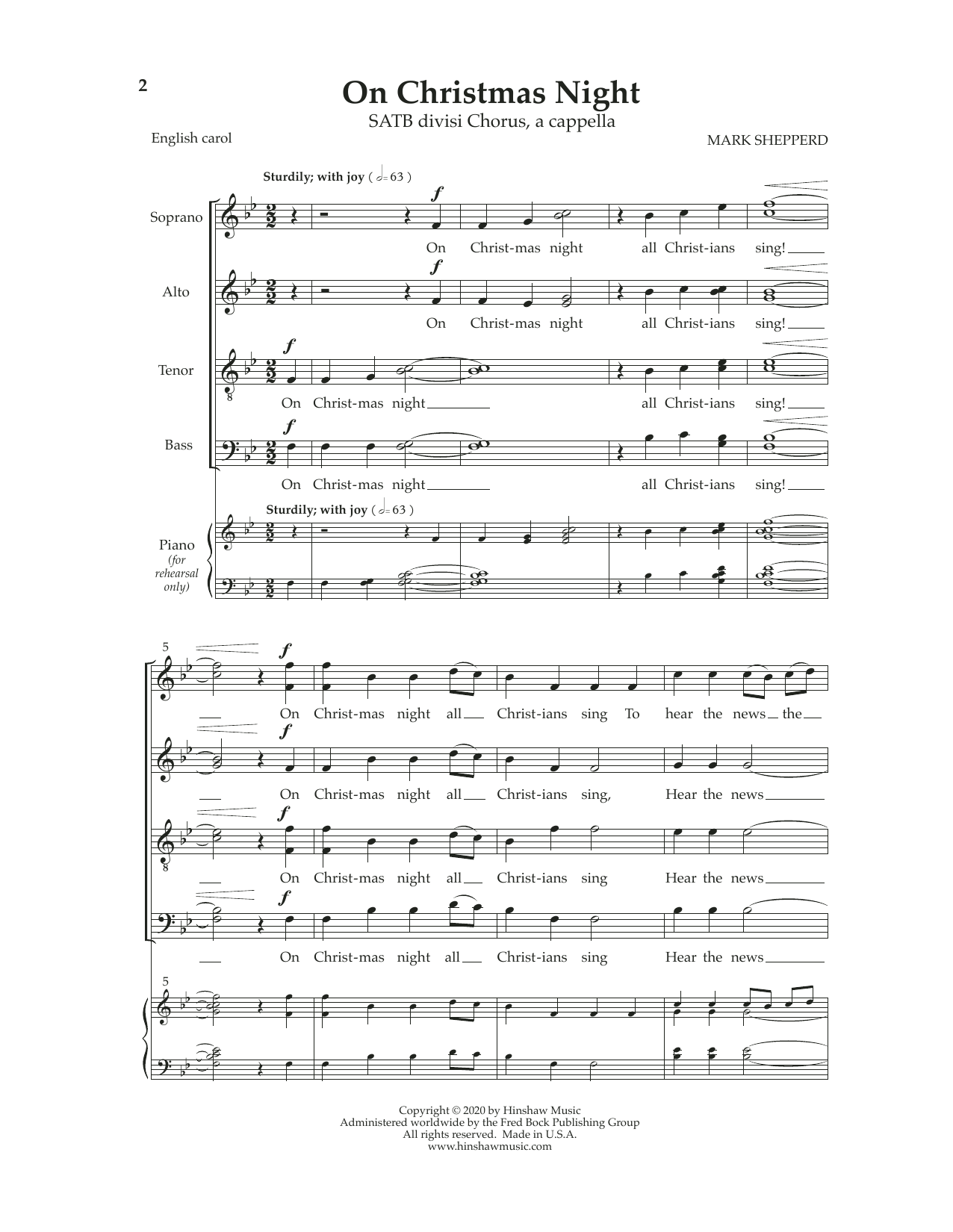 On Christmas Night (SATB Choir) von Mark Shepperd