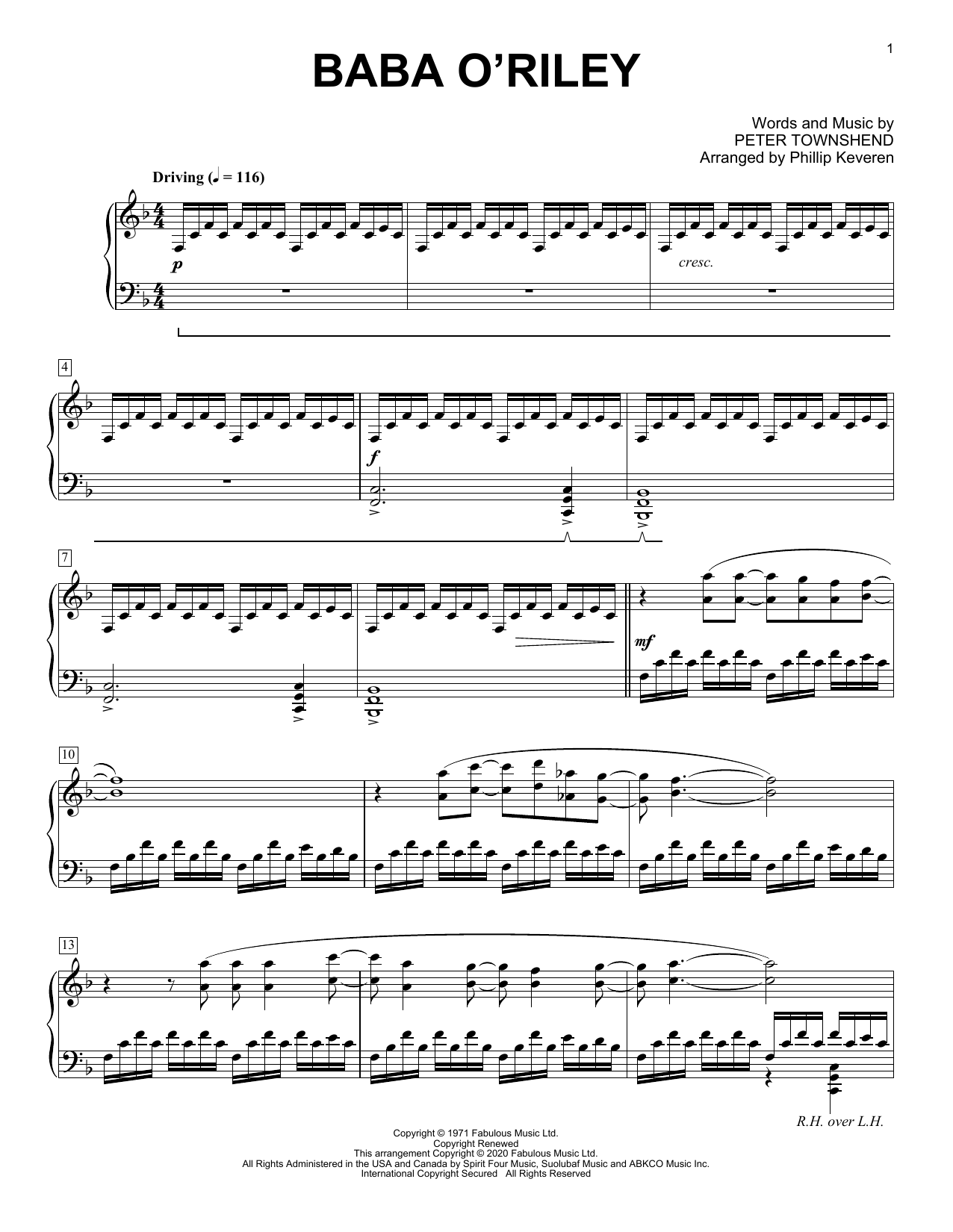 Baba O'Riley [Classical version] (arr. Phillip Keveren) (Piano Solo) von The Who