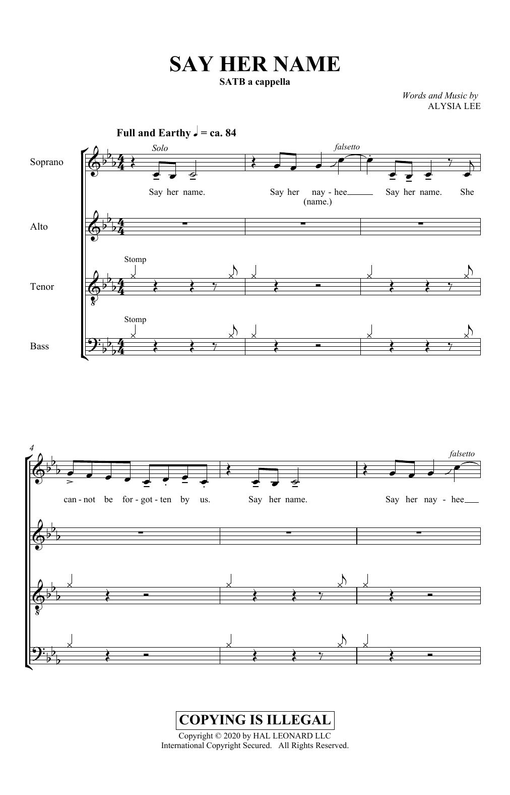 Say Her Name (SATB Choir) von Alysia Lee