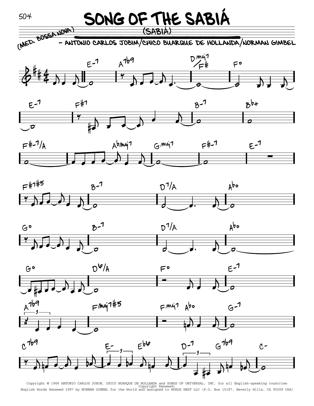Song Of The Sabi (Sabi) (Real Book  Melody & Chords) von Norman Gimbel