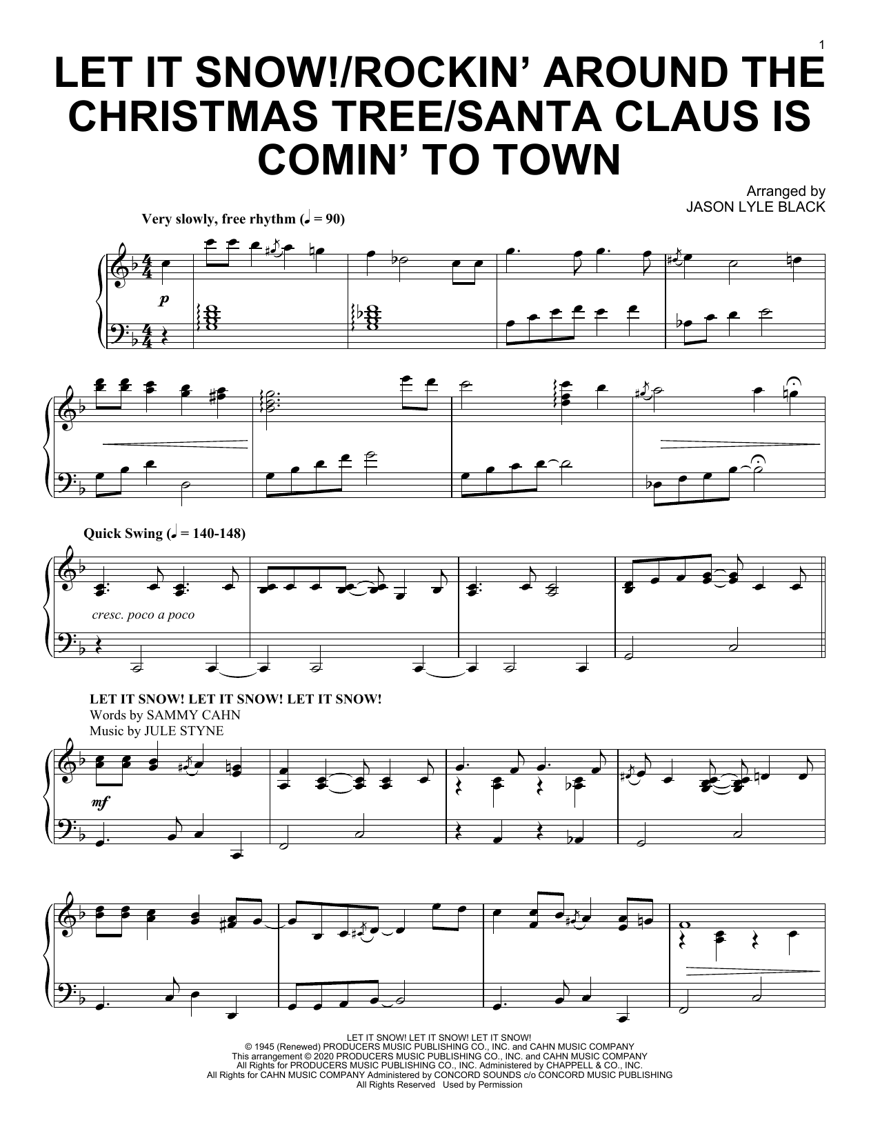 Let It Snow!/Rockin' Around the Christmas Tree/Santa Claus Is Comin' To Town (Piano Solo) von Jason Lyle Black