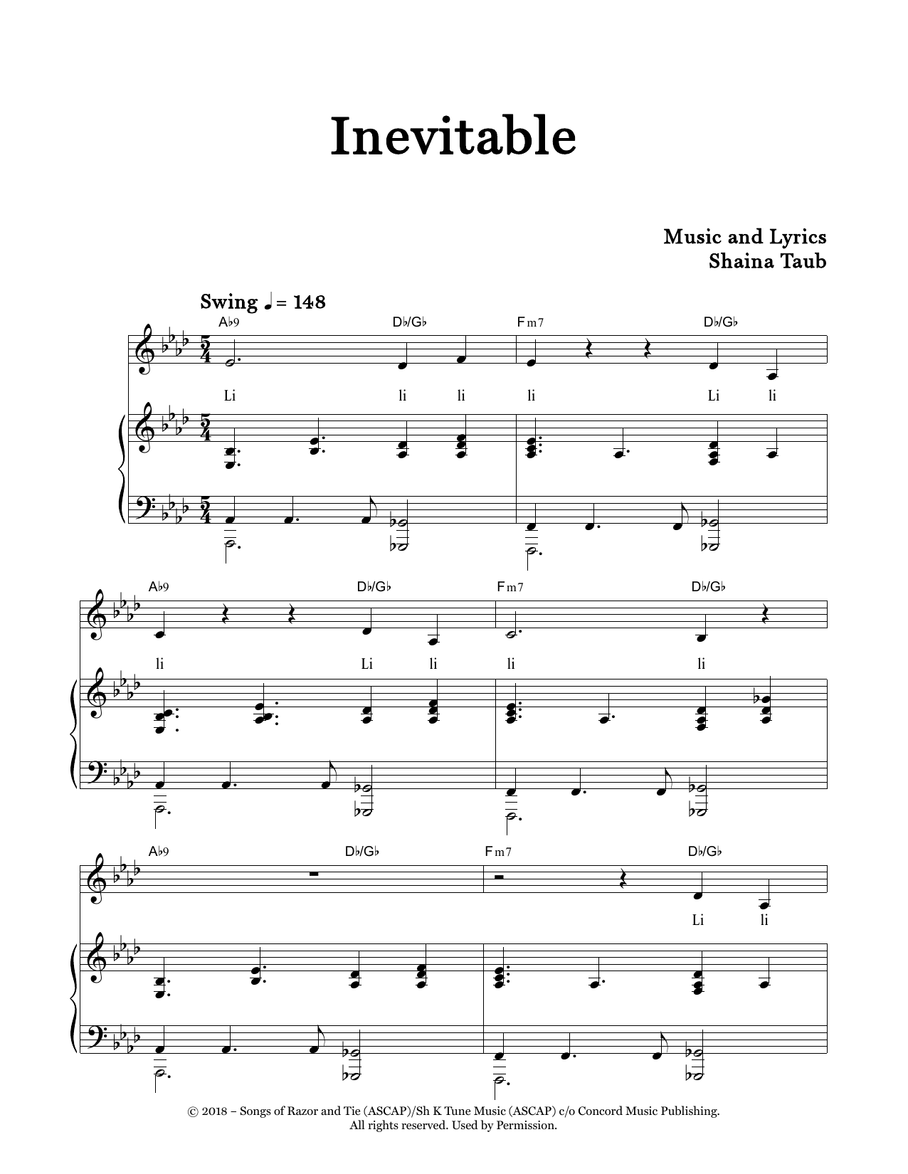 Inevitable (Piano & Vocal) von Shaina Taub