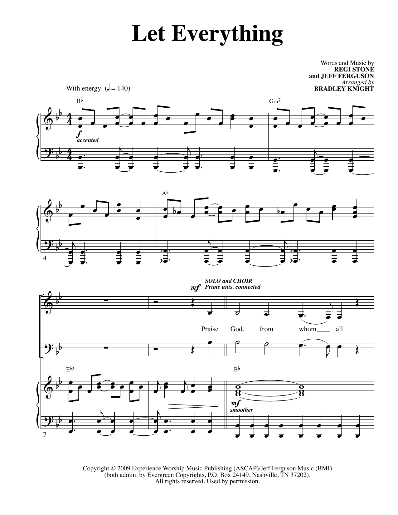 Let Everything (arr. Bradley Knight) (SATB Choir) von Regi Stone and Jeff Ferguson