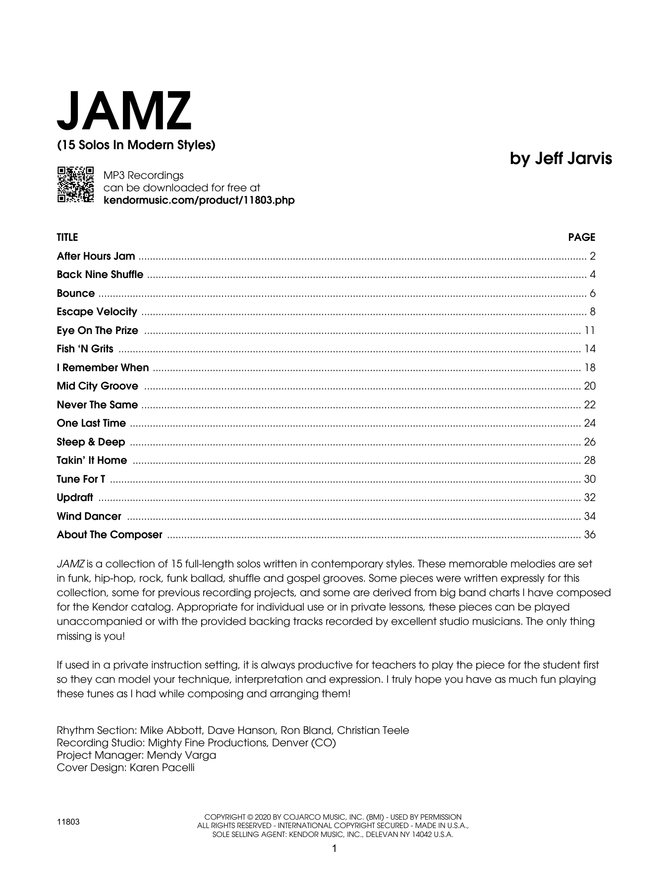 Jamz (15 Solos In Modern Styles) - Bb Trumpet (Brass Solo) von Jeff Jarvis