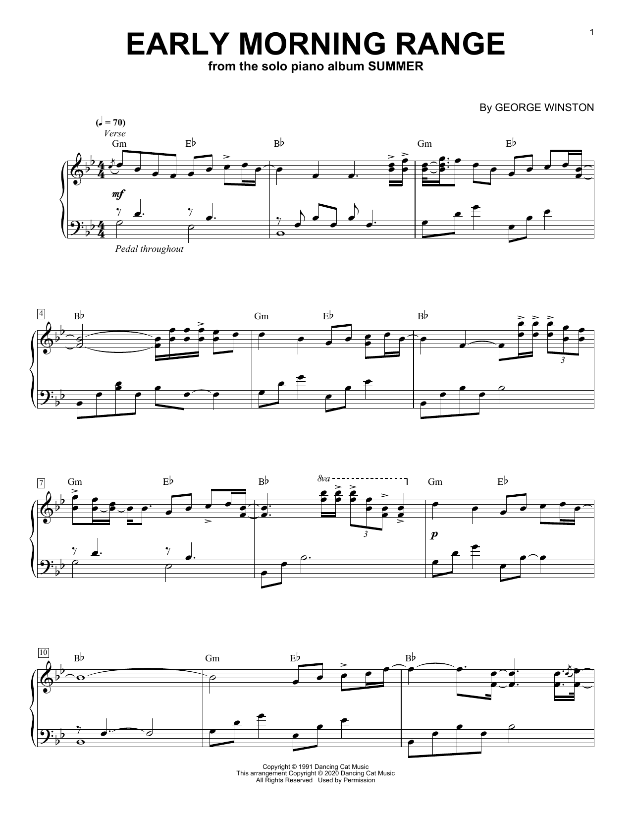 Early Morning Range (Piano Solo) von George Winston