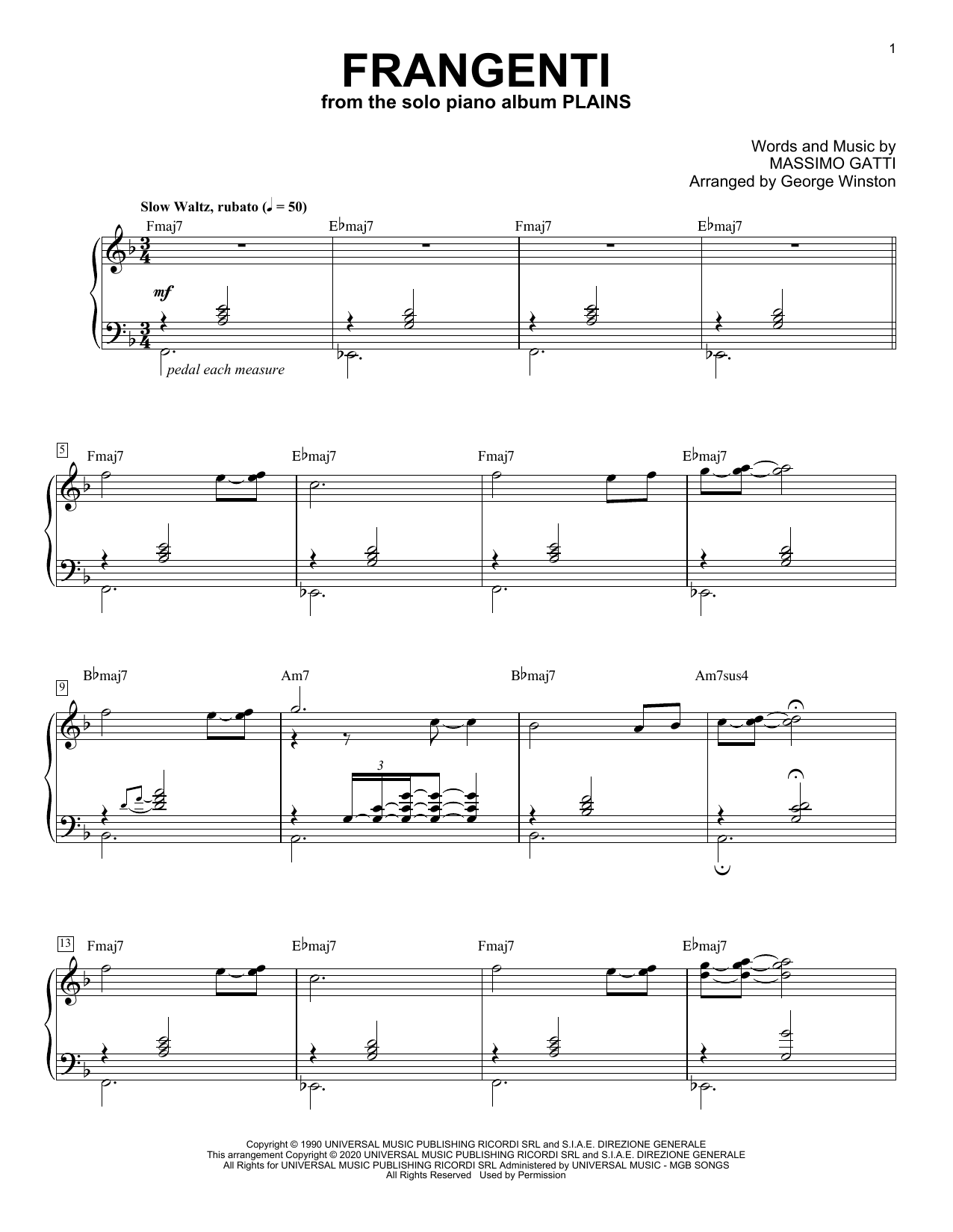 Frangenti (Piano Solo) von George Winston