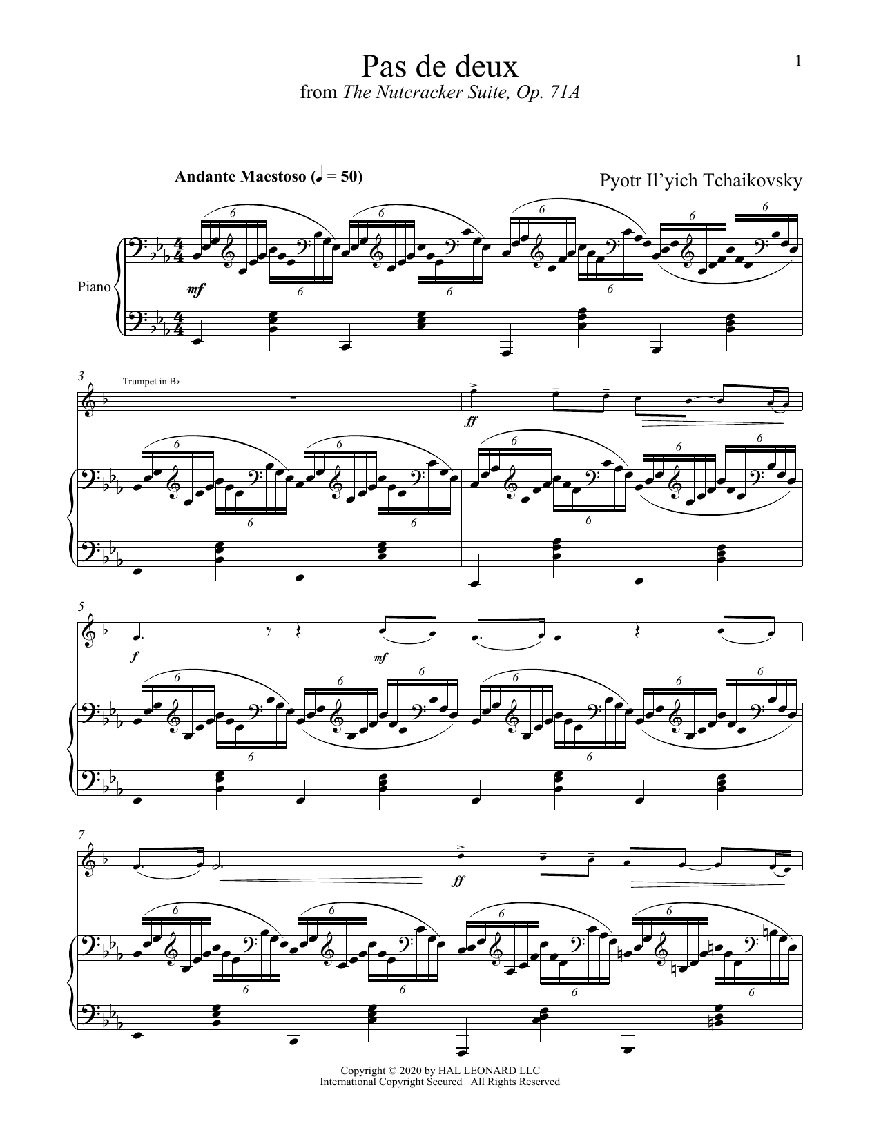 Pas de deux (from The Nutcracker) (Trumpet and Piano) von Pyotr Il'yich Tchaikovsky
