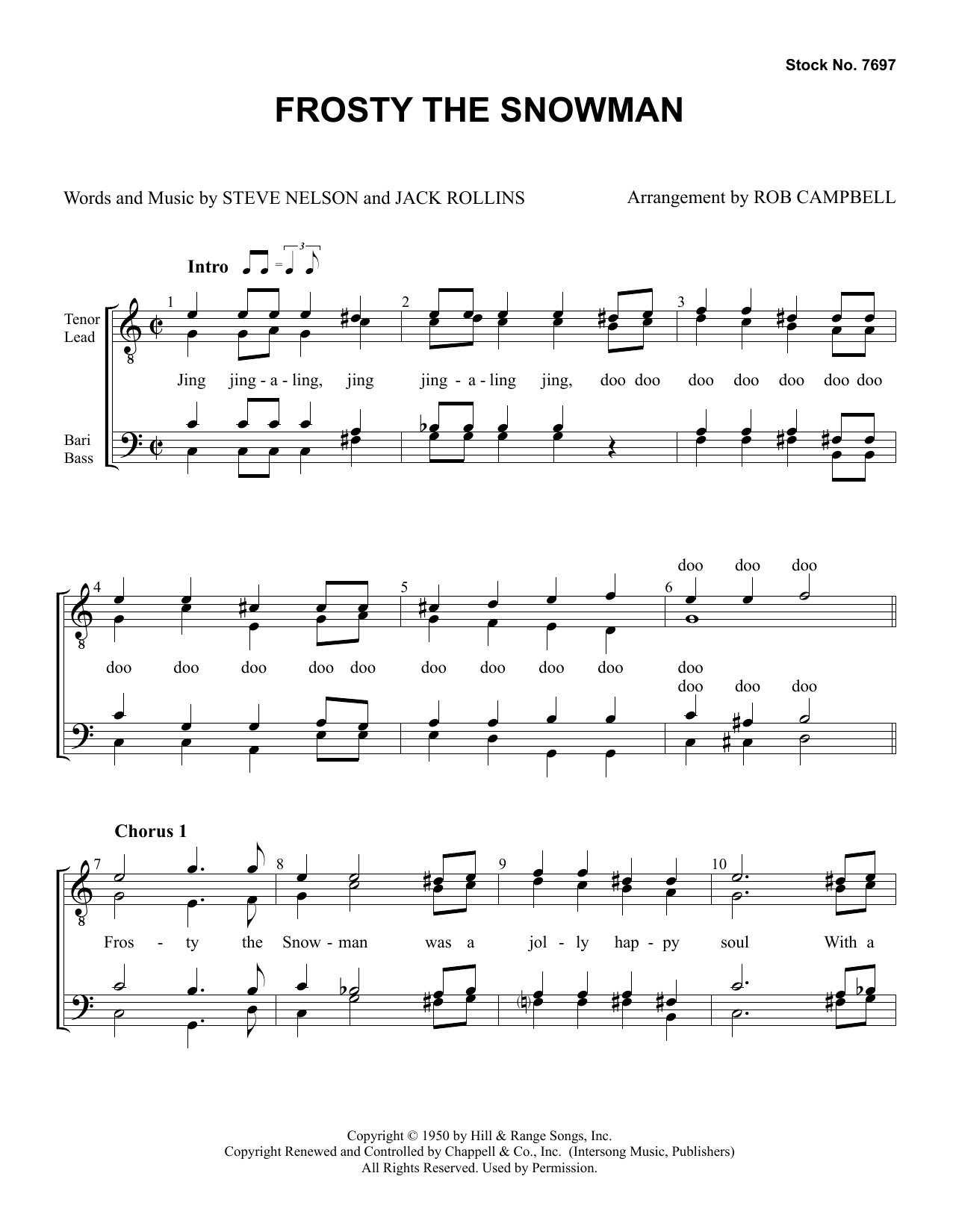 Frosty The Snowman (arr. Rob Campbell) (TTBB Choir) von Steve Nelson & Jack Rollins