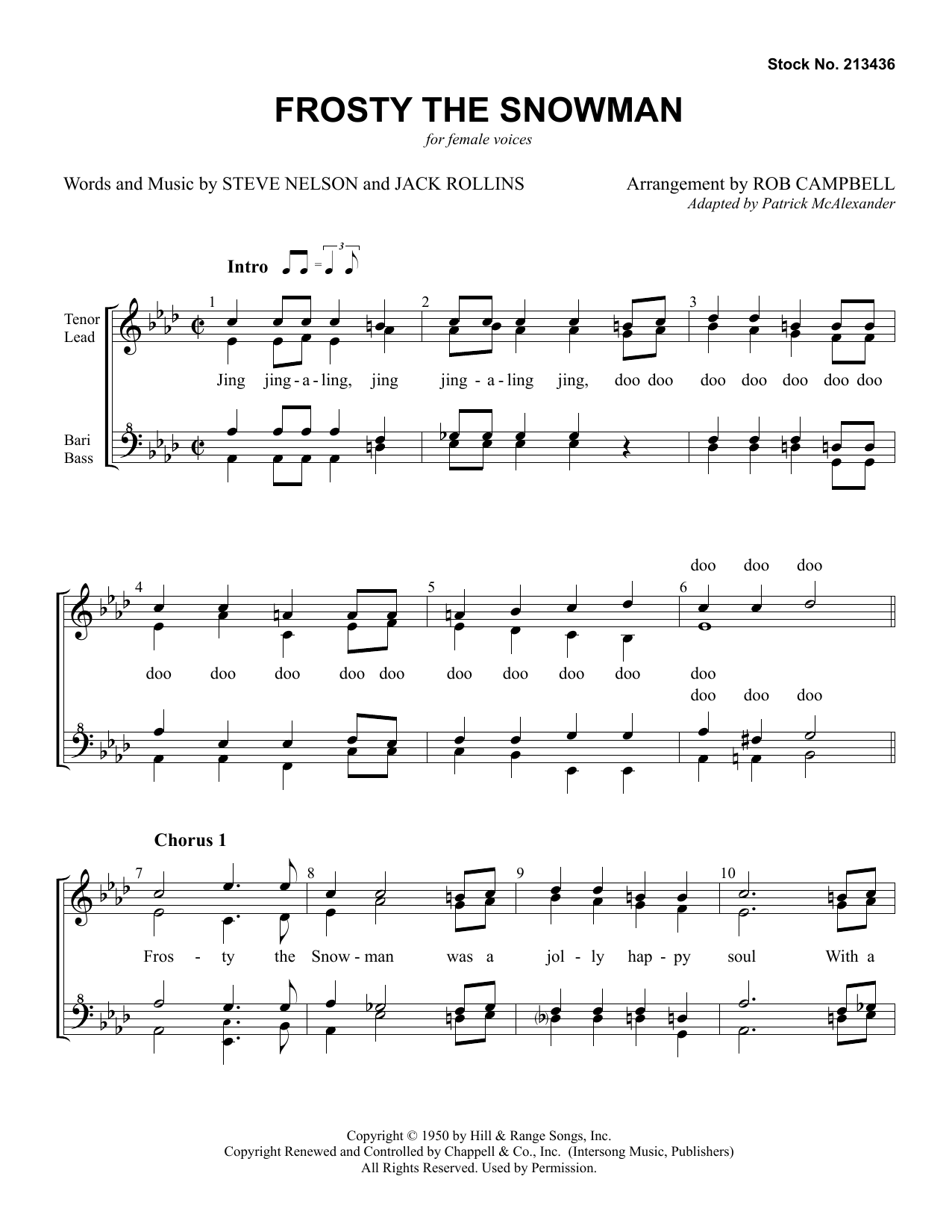 Frosty The Snowman (arr. Rob Campbell) (SSAA Choir) von Steve Nelson & Jack Rollins