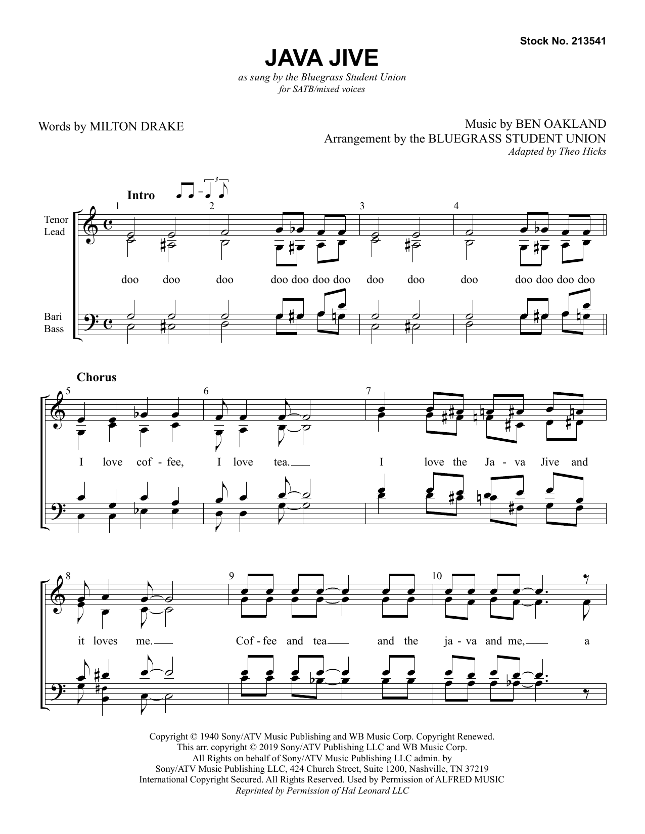 Java Jive (arr. Bluegrass Student Union) (SATB Choir) von Milton Drake & Ben Oakland