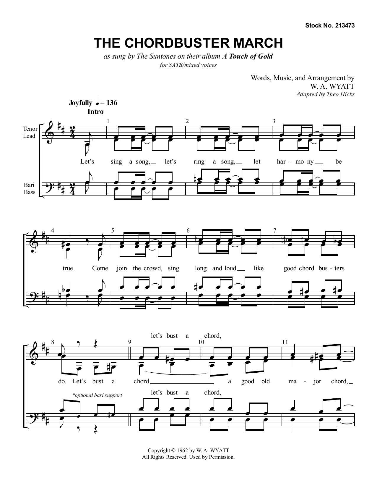 The Chordbuster March (SATB Choir) von The Suntones