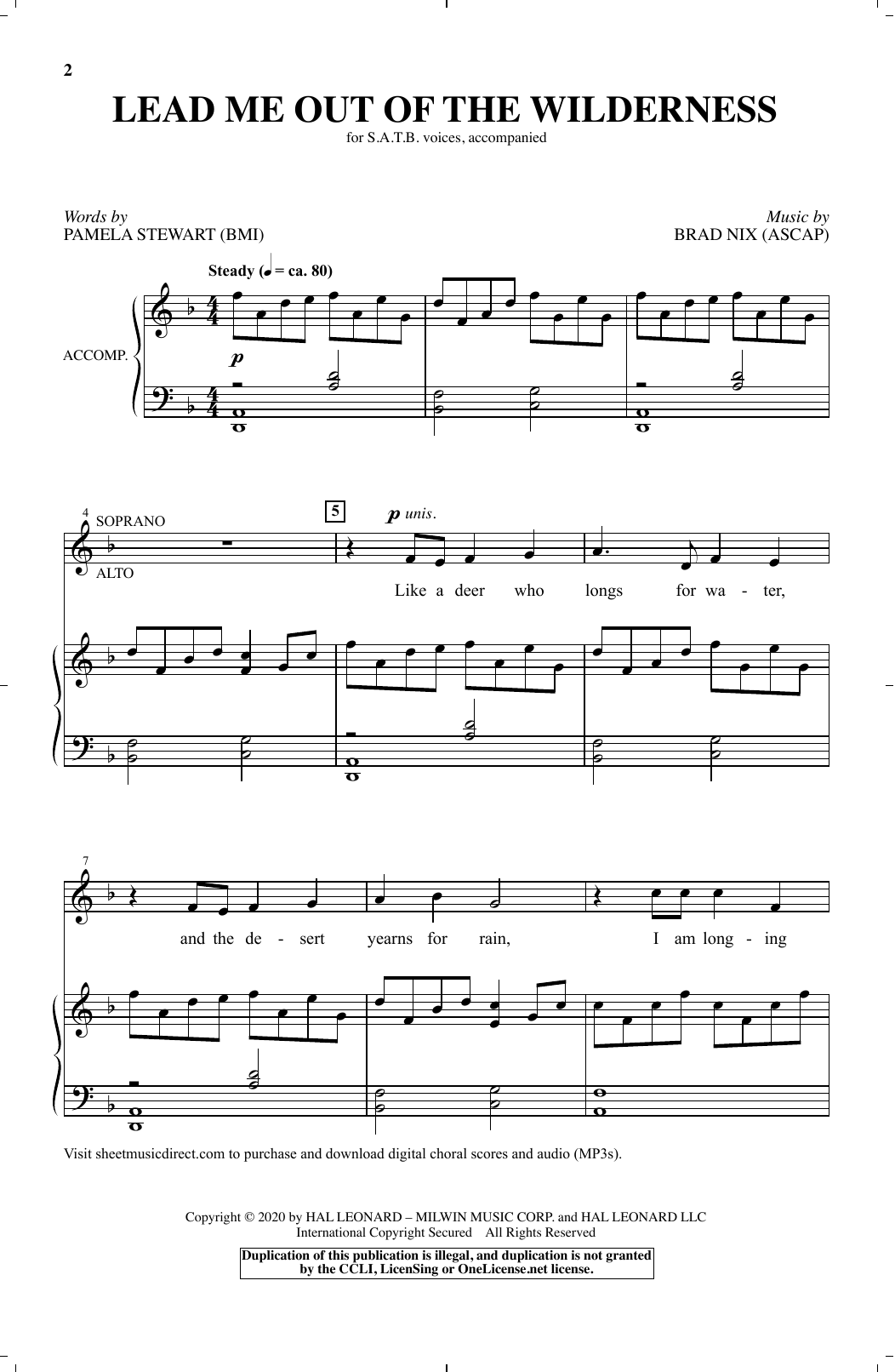 Lead Me Out Of The Wilderness (SATB Choir) von Pamela Stewart and Brad Nix