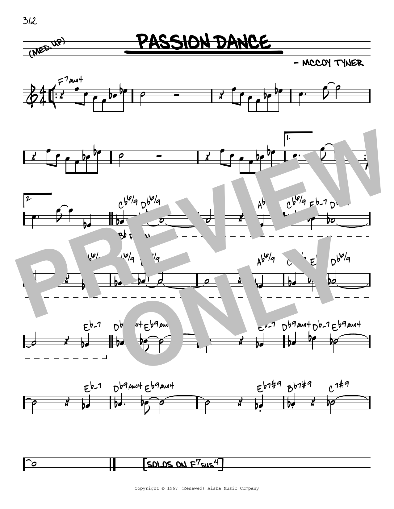 Passion Dance [Reharmonized version] (arr. Jack Grassel) () von McCoy Tyner