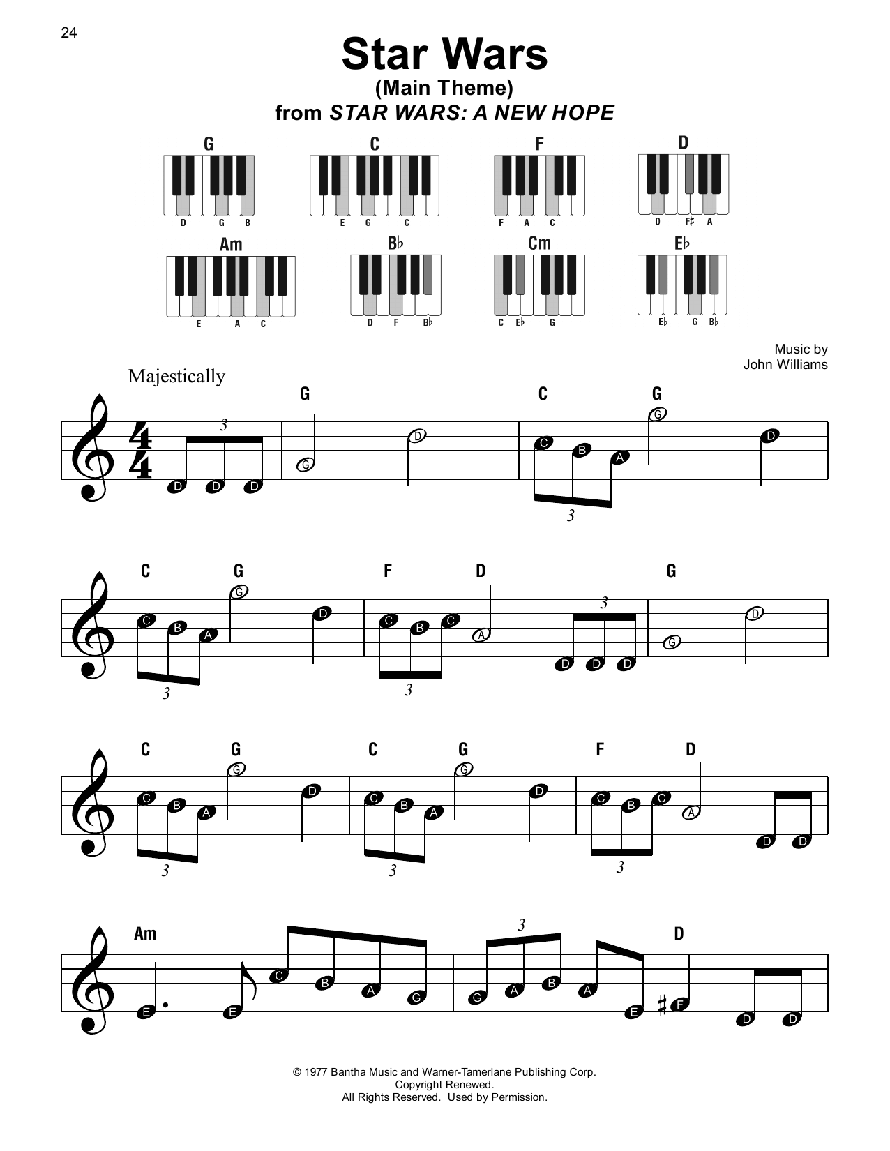 Star Wars (Main Theme) (Super Easy Piano) von John Williams
