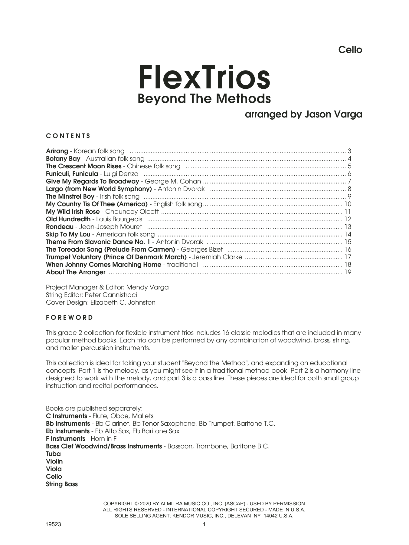 Flextrios - Beyond The Methods (16 Pieces) - Cello (String Ensemble) von Jason Varga