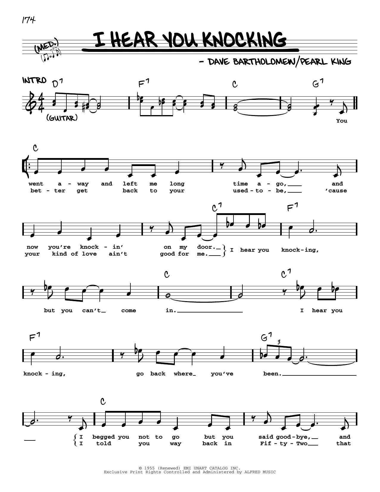 I Hear You Knocking (Real Book  Melody, Lyrics & Chords) von Fats Domino