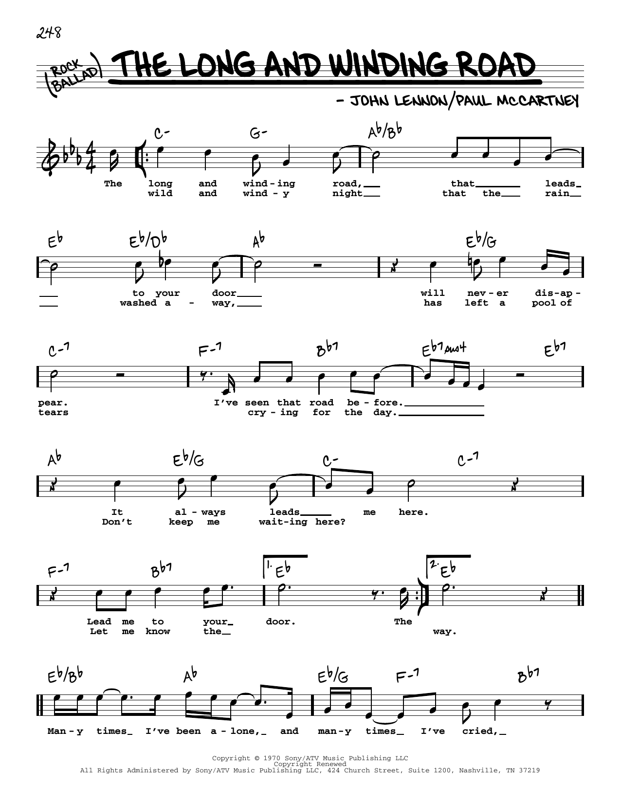 The Long And Winding Road (Real Book  Melody, Lyrics & Chords) von The Beatles