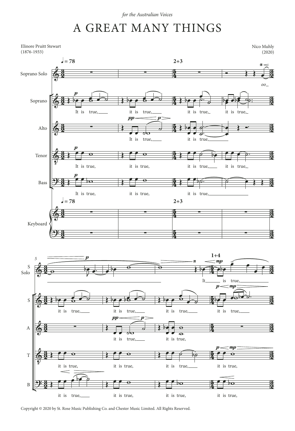 A Great Many Things (SATB Choir) von Nico Muhly