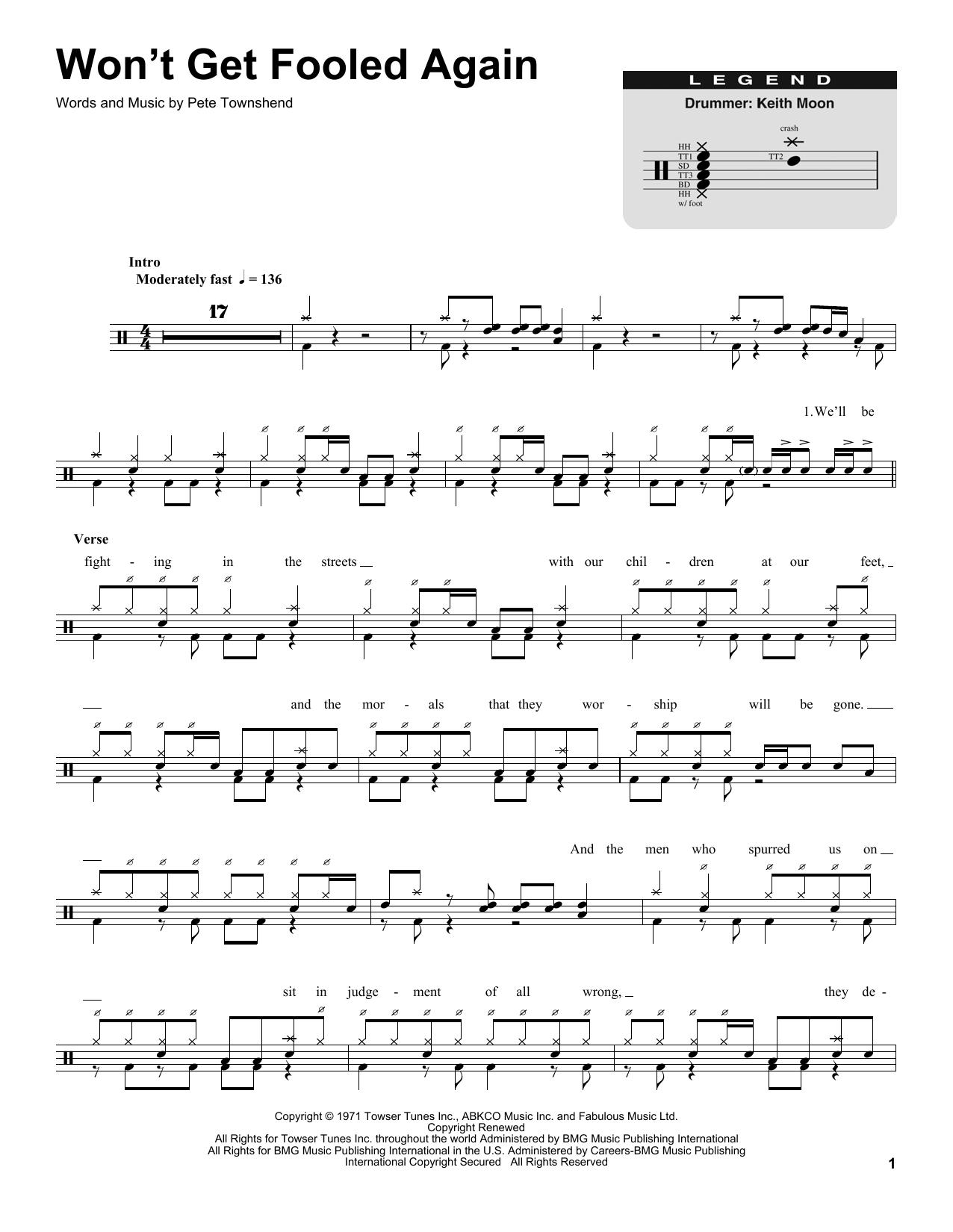 Won't Get Fooled Again (Drums Transcription) von The Who