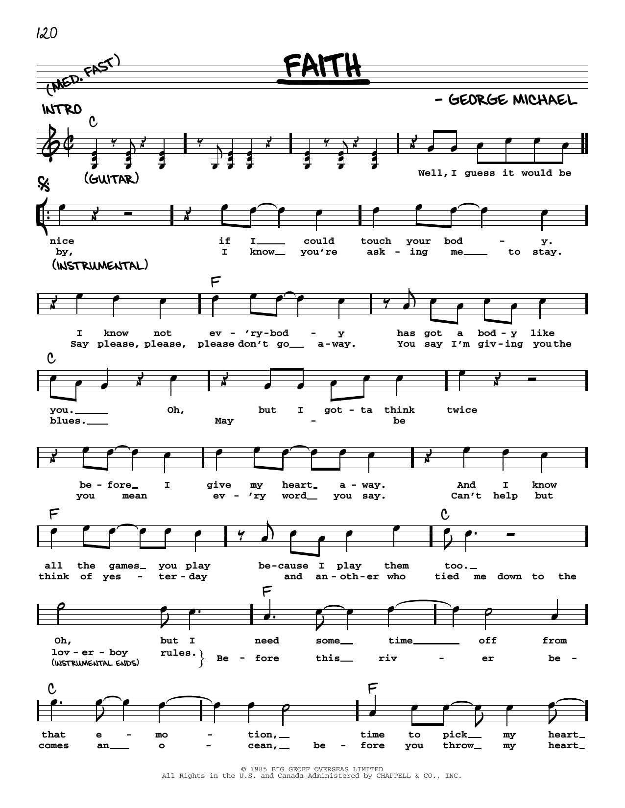 Faith (Real Book  Melody, Lyrics & Chords) von George Michael