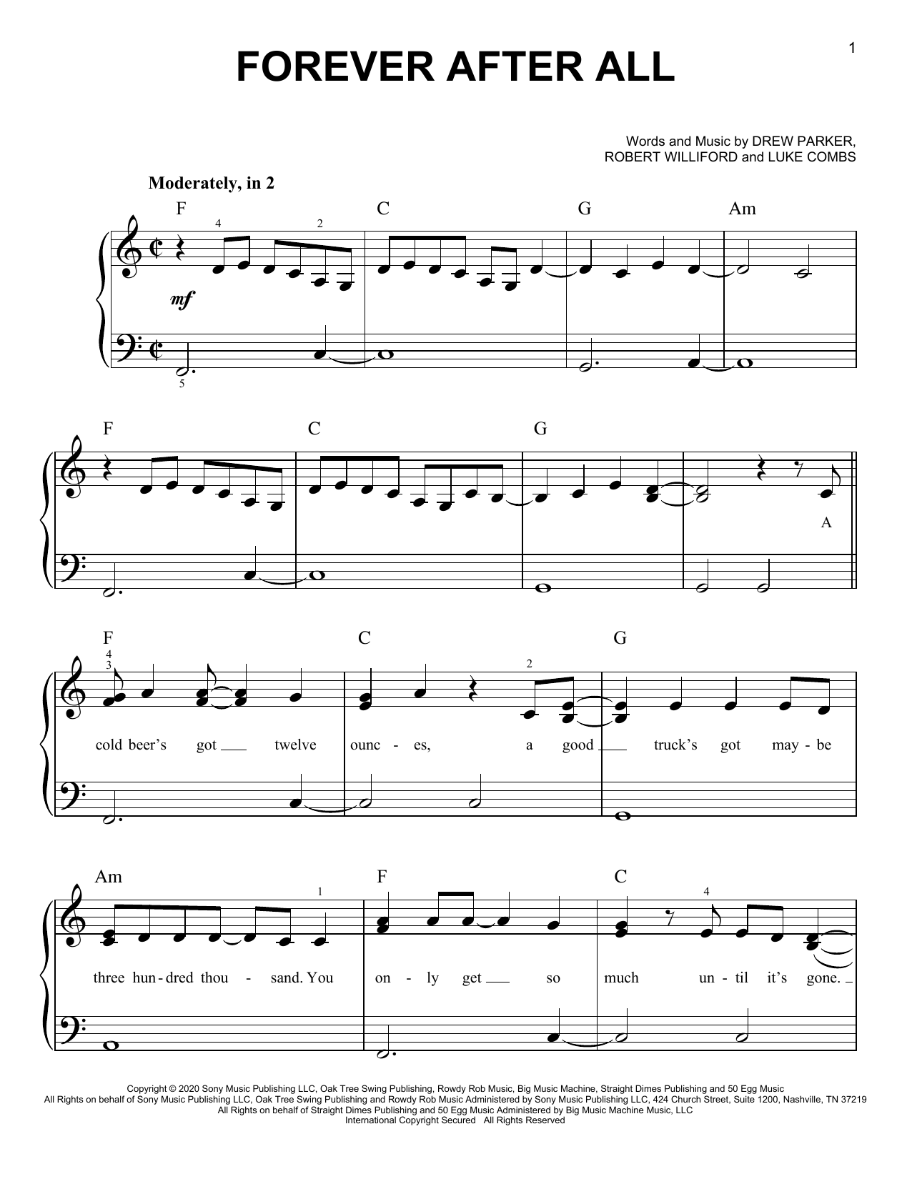 Forever After All (Easy Piano) von Luke Combs