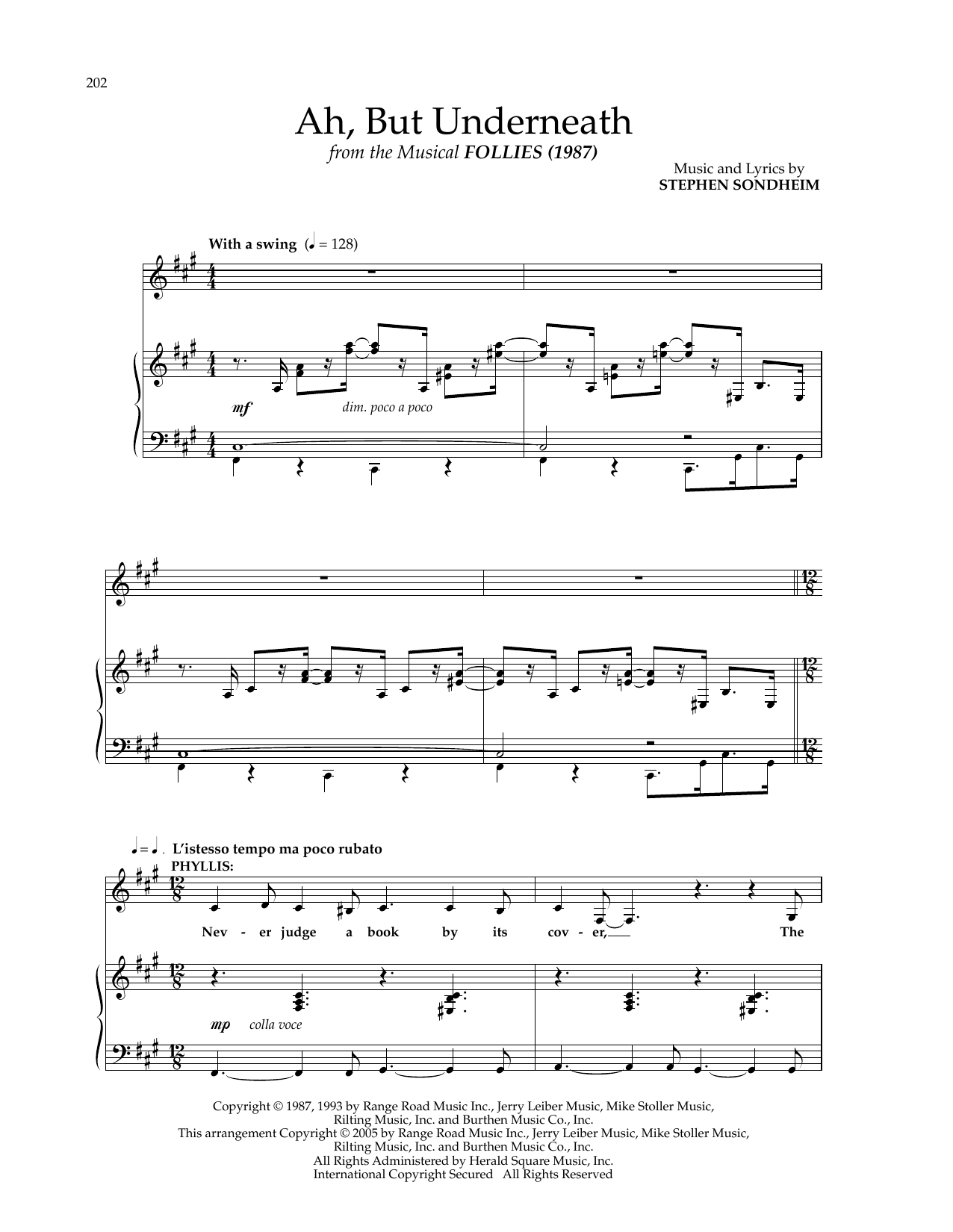 Ah, But Underneath (from Follies) (Piano & Vocal) von Stephen Sondheim