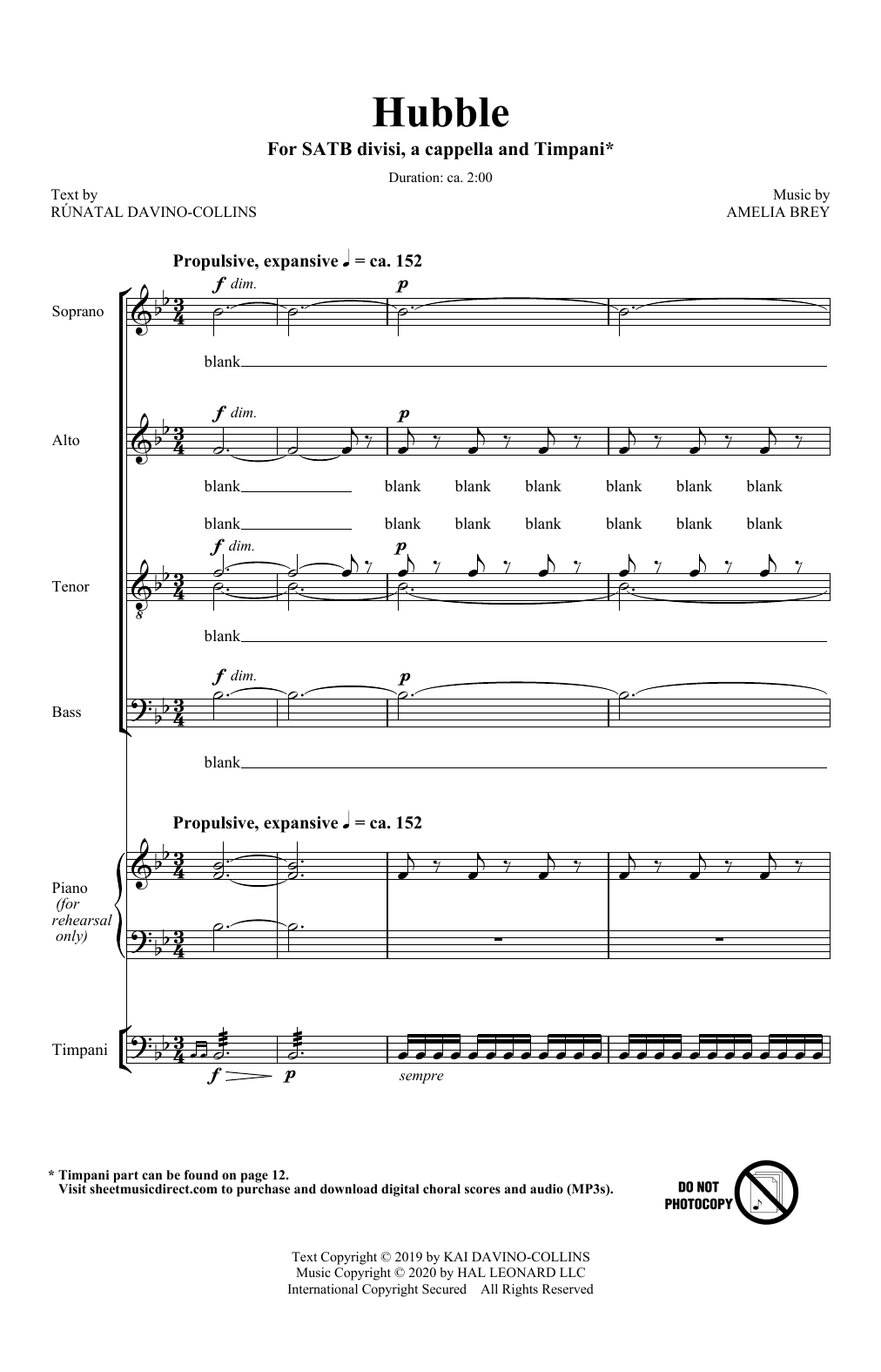 Hubble (SATB Choir) von Amelia Brey