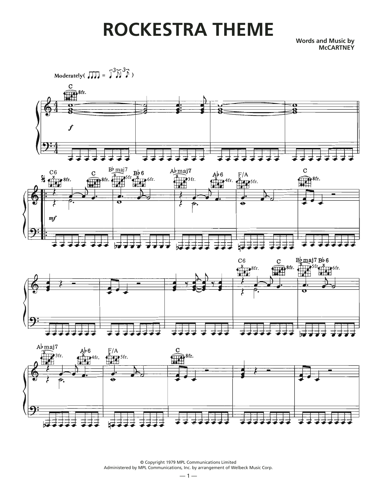 Rockestra Theme (Piano, Vocal & Guitar Chords (Right-Hand Melody)) von Wings