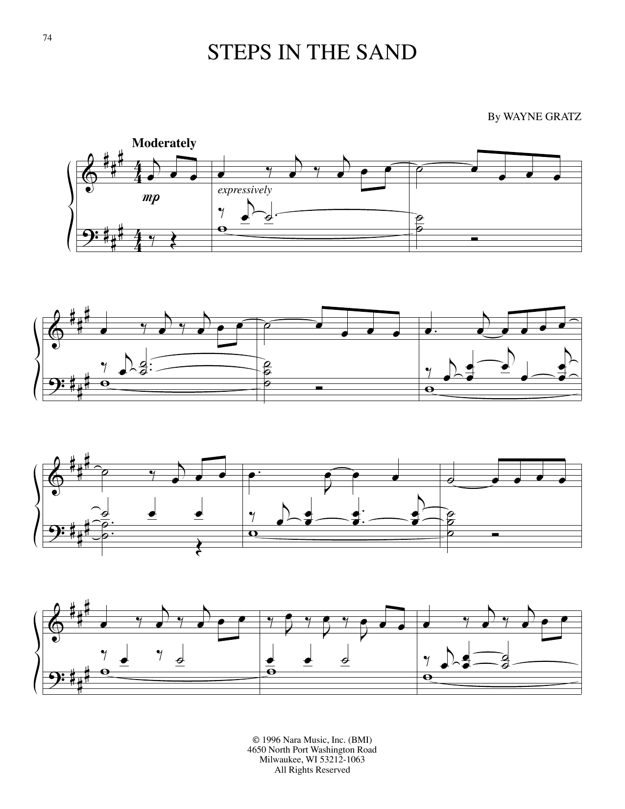 Steps In The Sand (Piano Solo) von Wayne Gratz